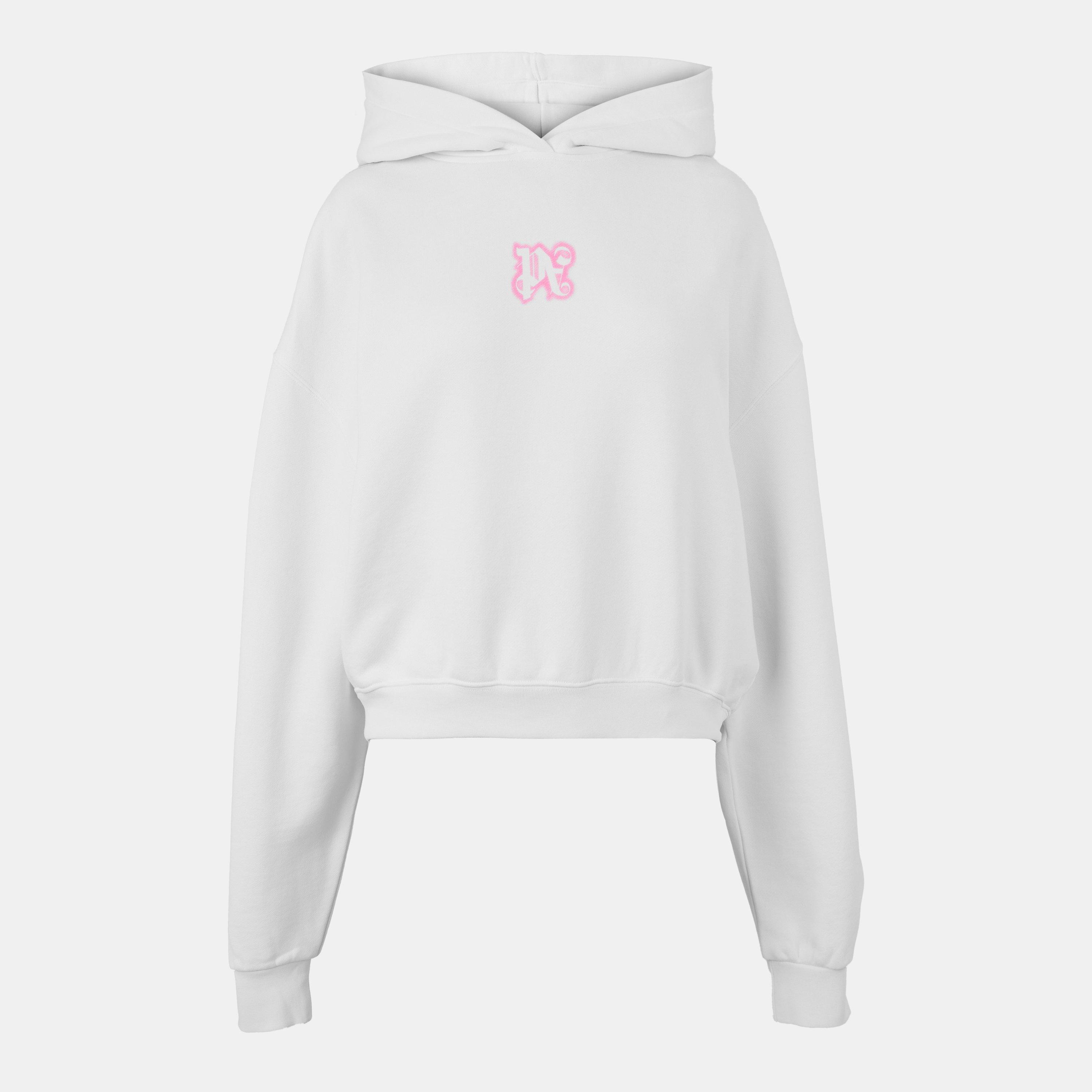 White - Palm Angels - Women's Neon Cropped Pull Over Hoodie - 1