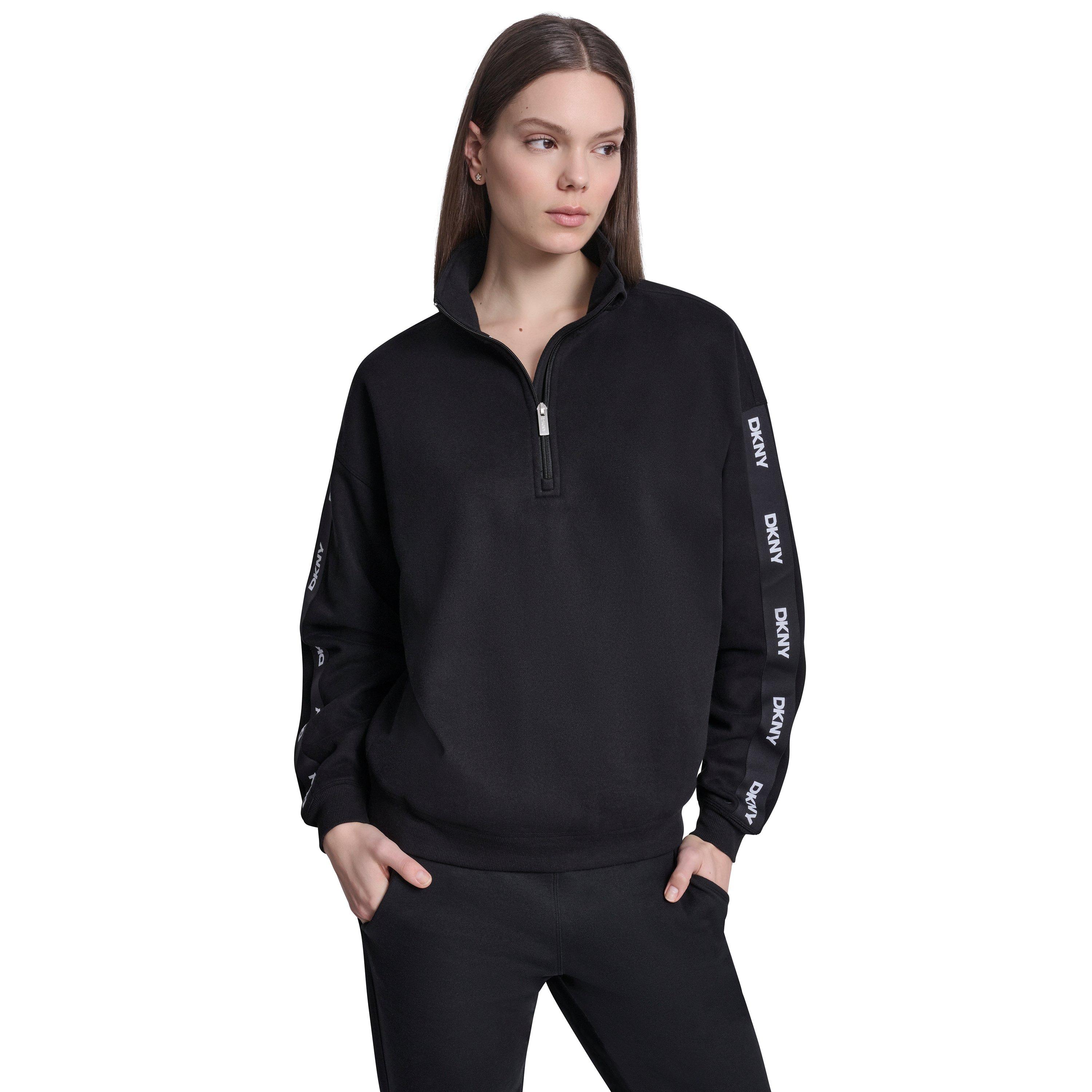 Black - DKNY - Women's 1/4 Zip Fleece - 1