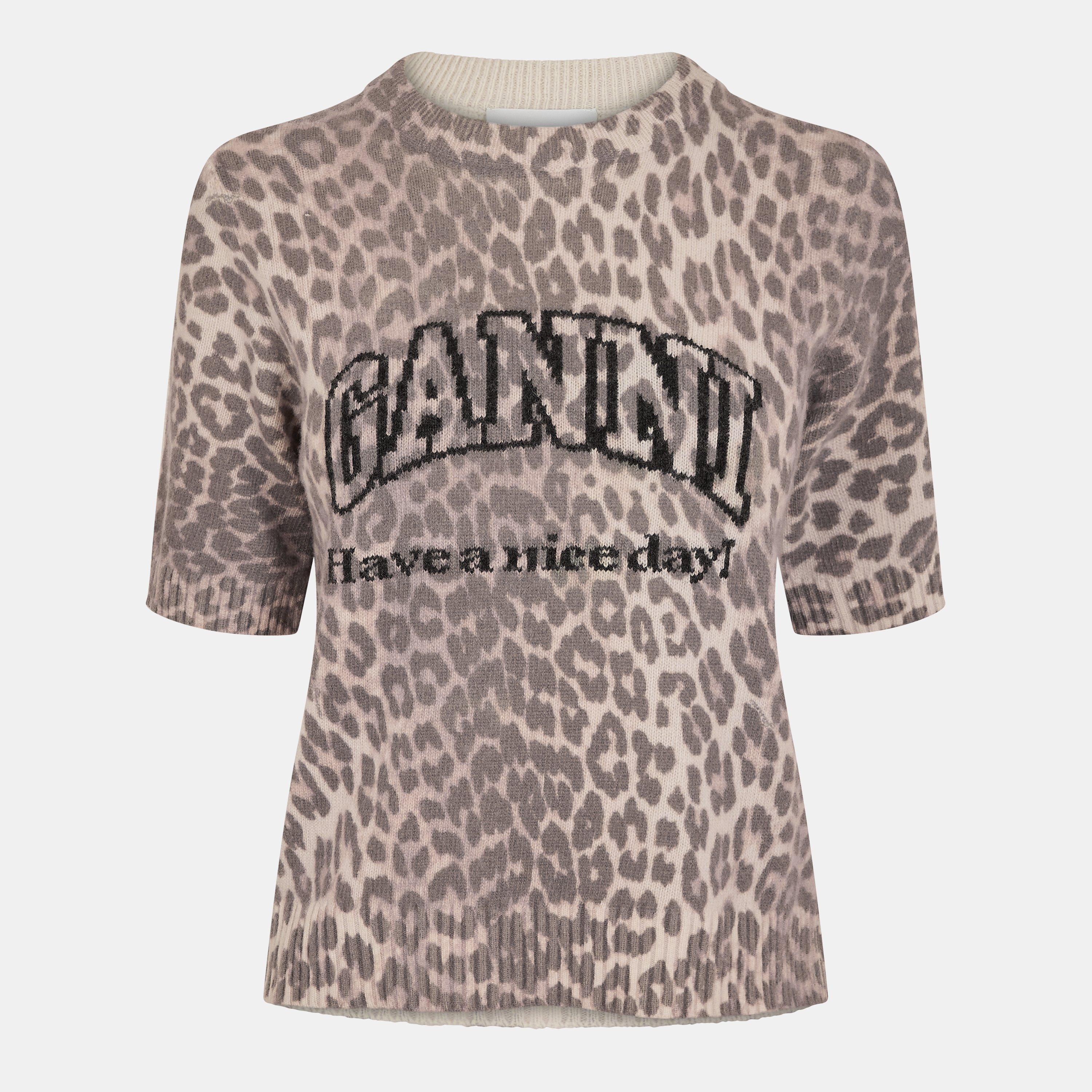 Leopard - Ganni - Women's Leopard Knitted Top - 1