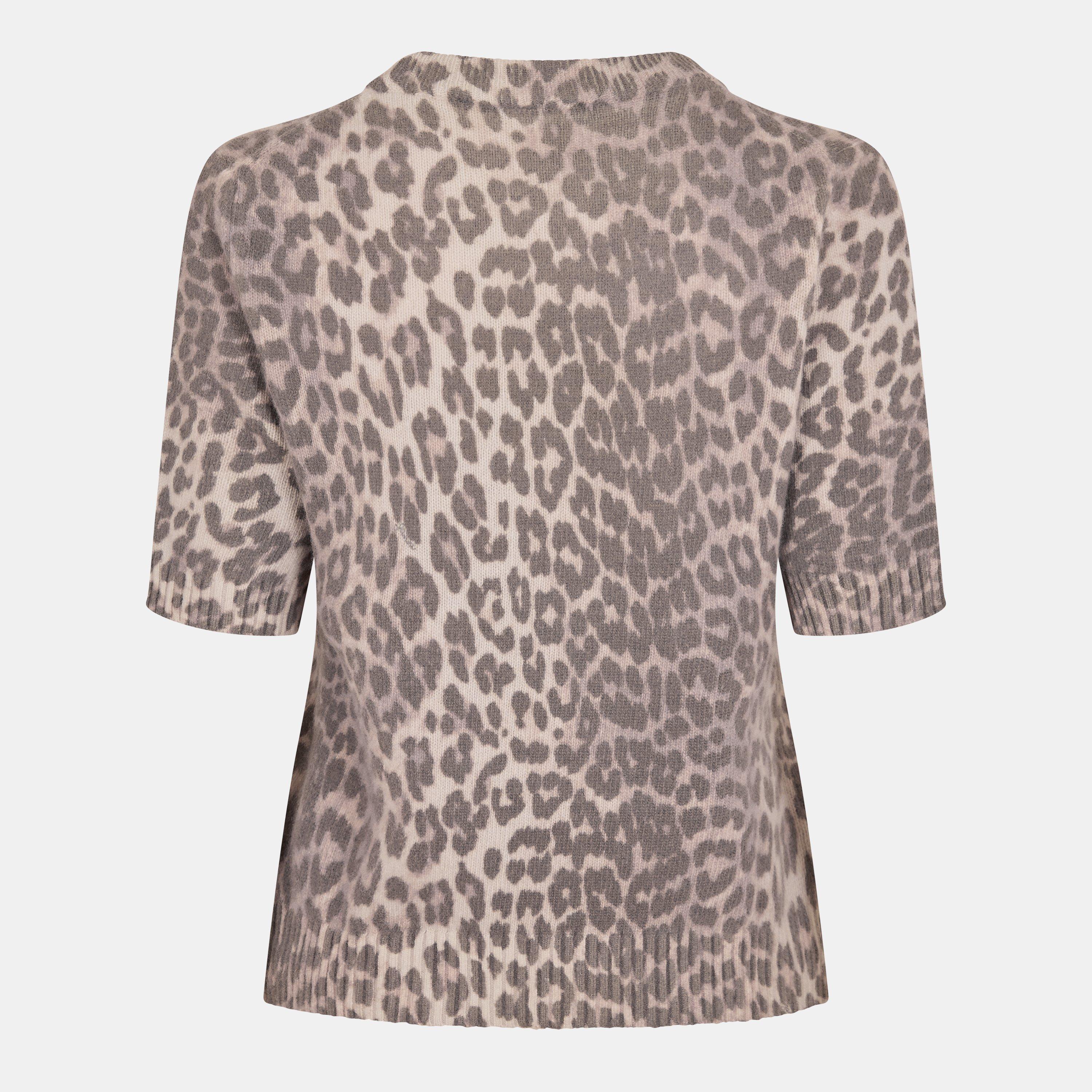 Leopard - Ganni - Women's Leopard Knitted Top - 2