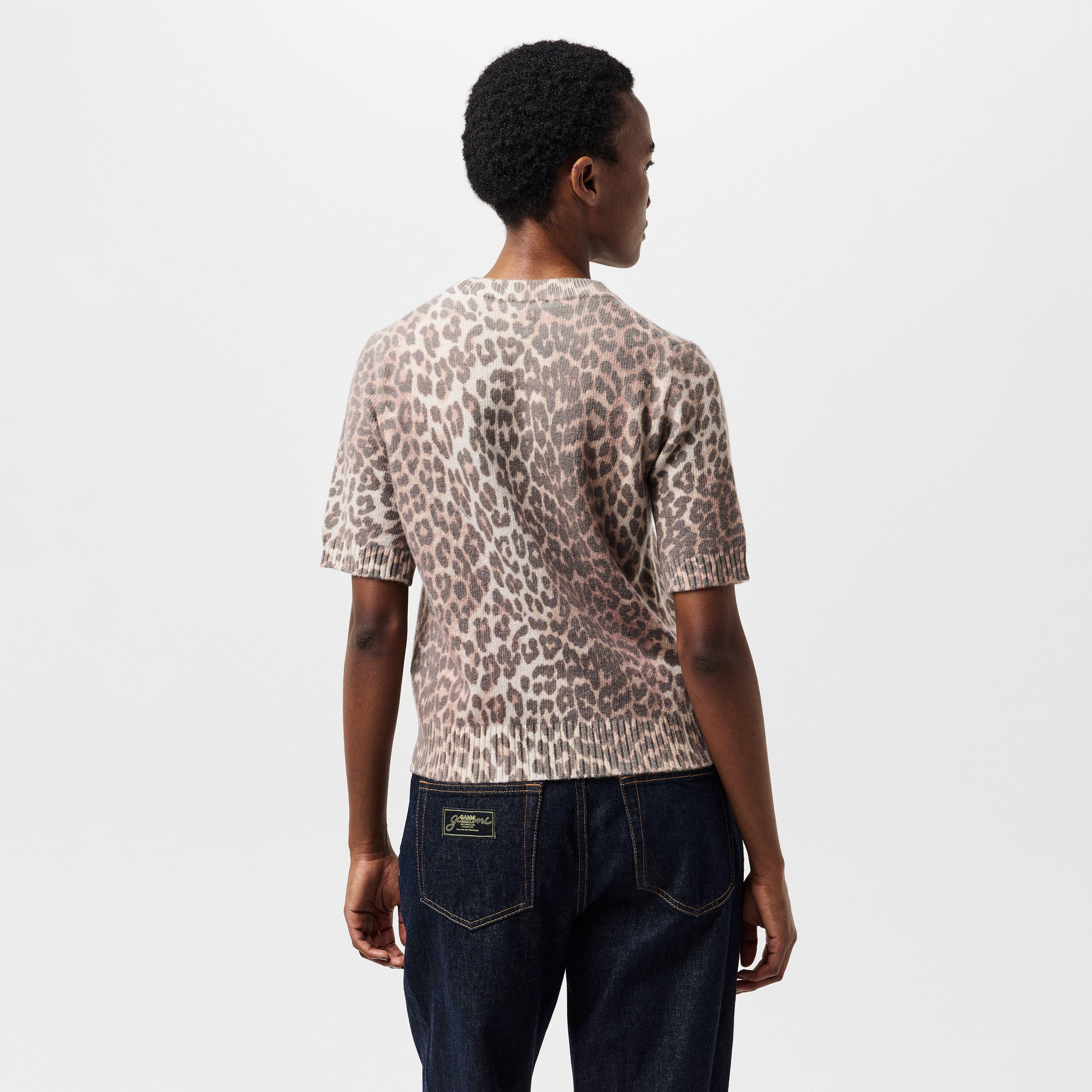 Leopard - Ganni - Women's Leopard Knitted Top - 4