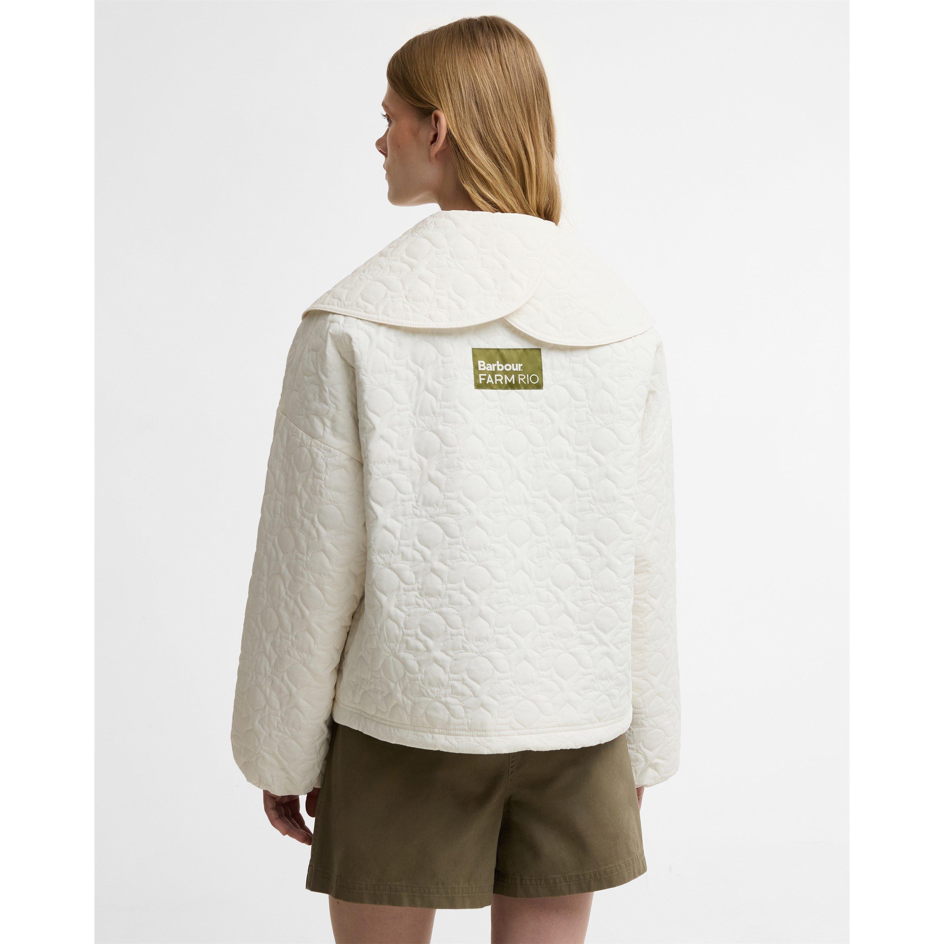 White Rose - Barbour x Farm Rio - Womens Quilted Jacket - 3