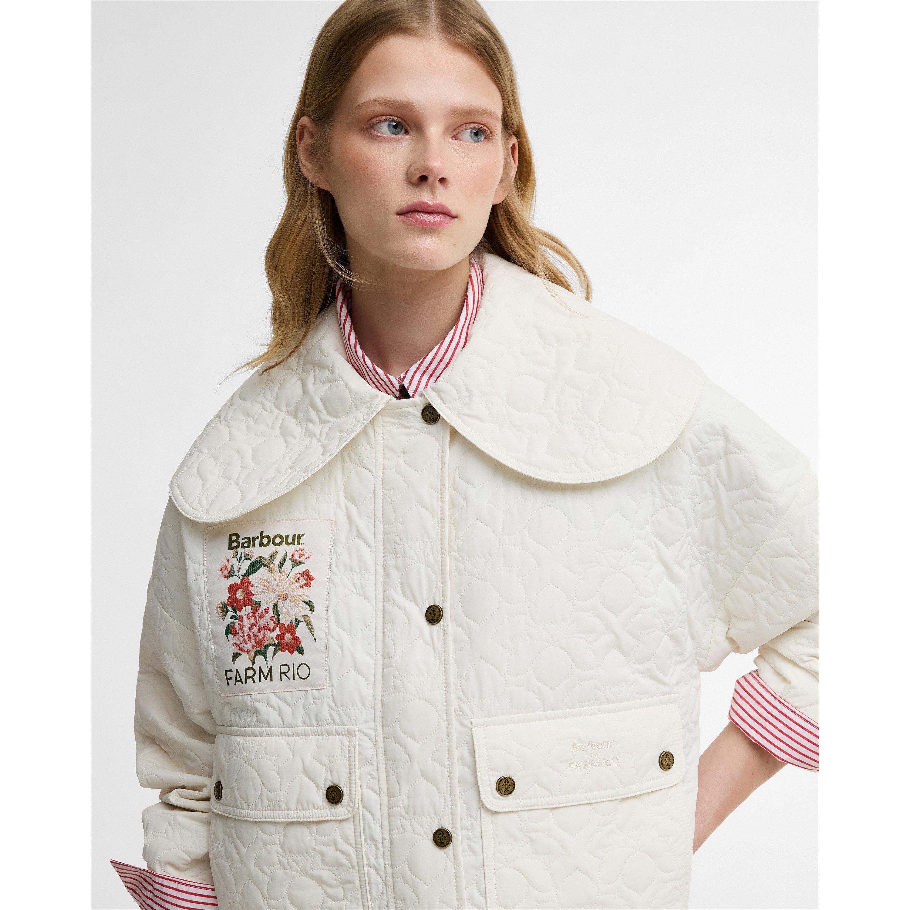 White Rose - Barbour x Farm Rio - Womens Quilted Jacket - 4