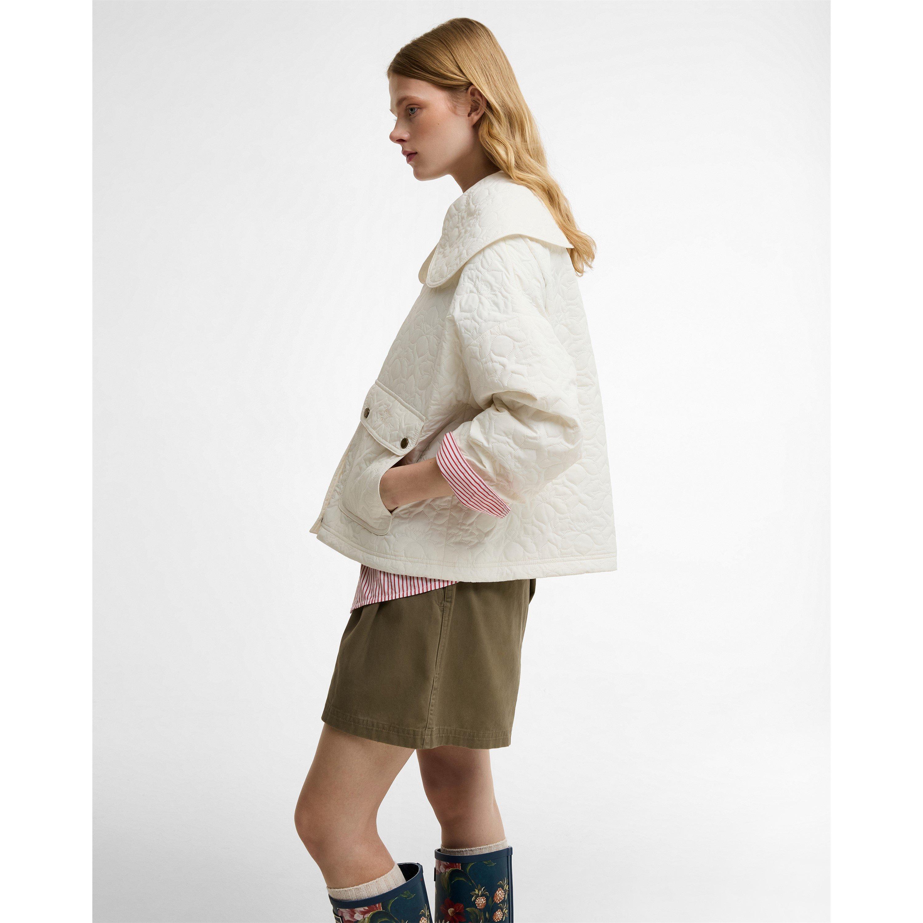 White Rose - Barbour x Farm Rio - Womens Quilted Jacket - 5