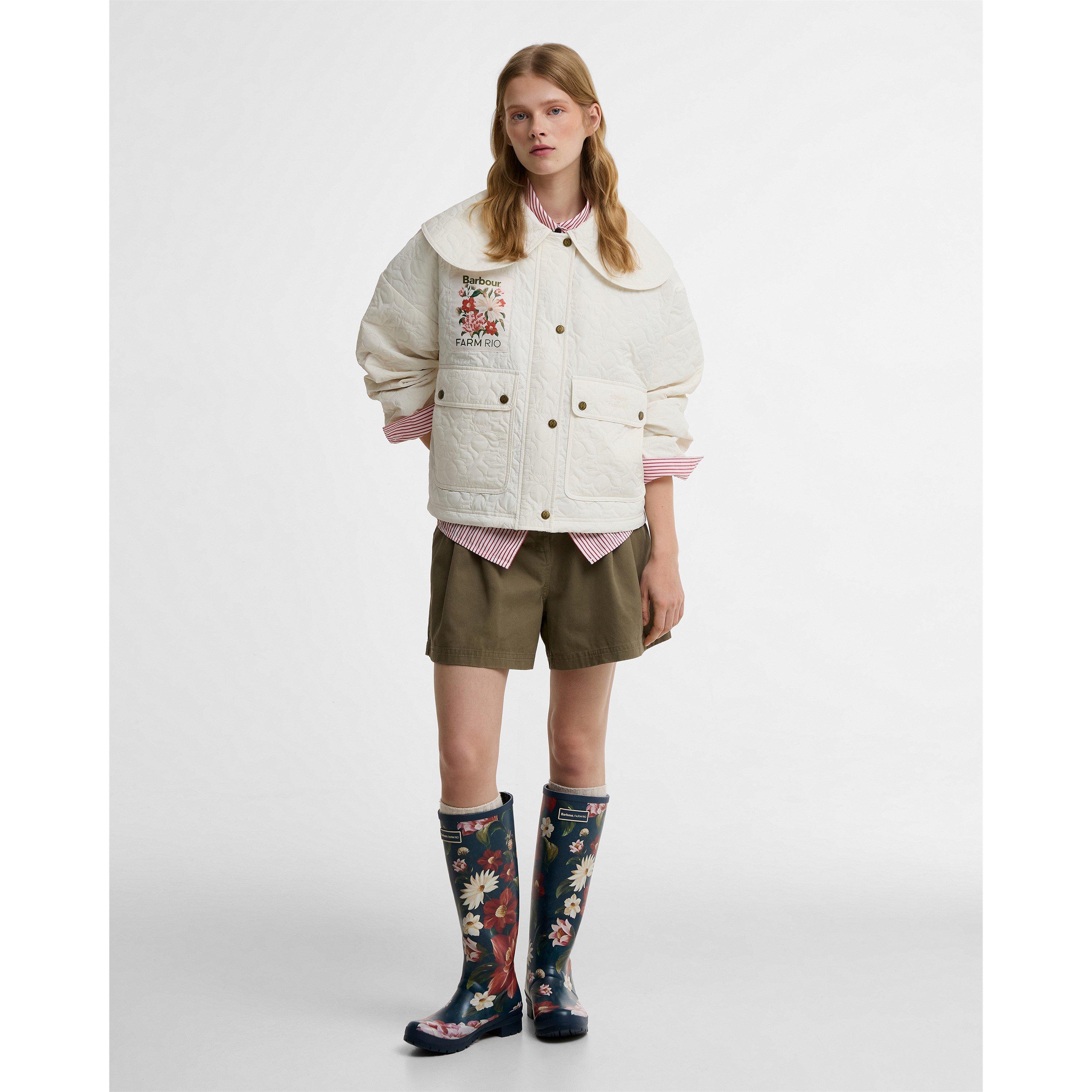 White Rose - Barbour x Farm Rio - Womens Quilted Jacket - 7