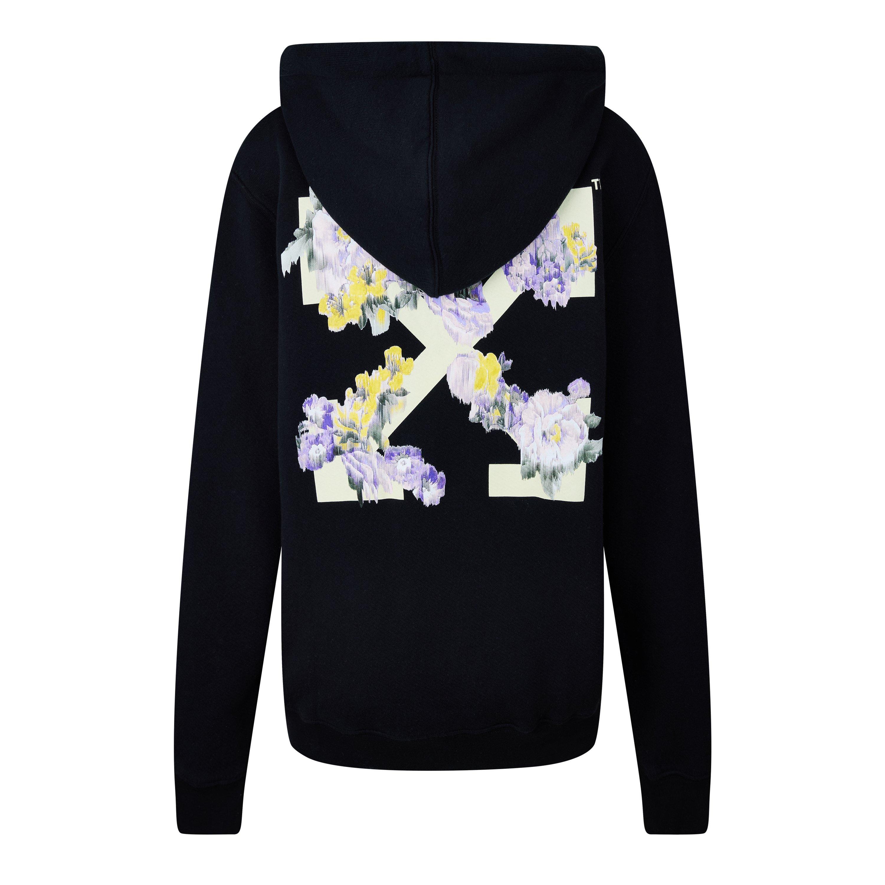 Off white pink flower hoodie sale