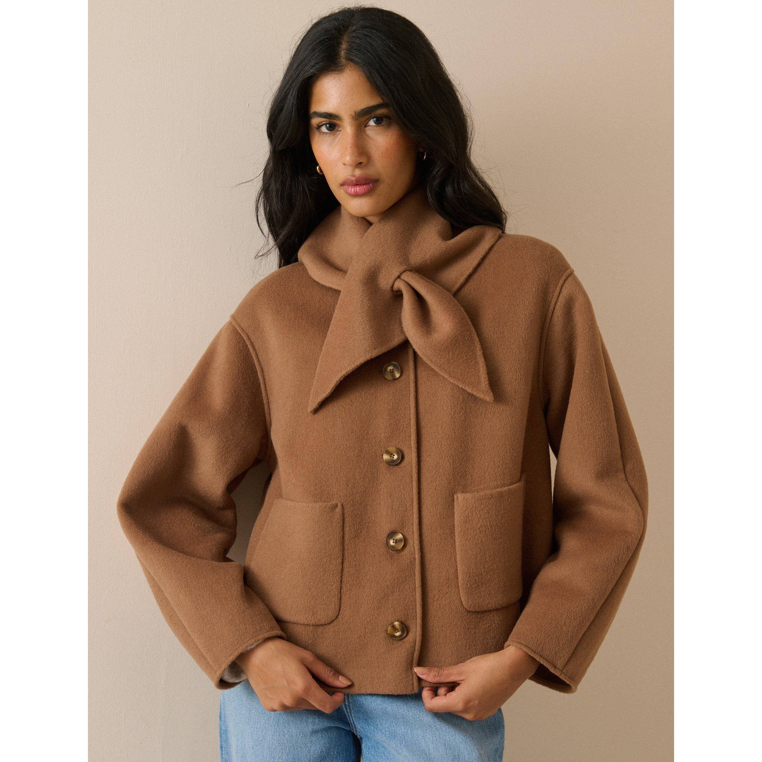 Beige - Nobodys Child - NC Tie Neck Jkt Ld64 - 2