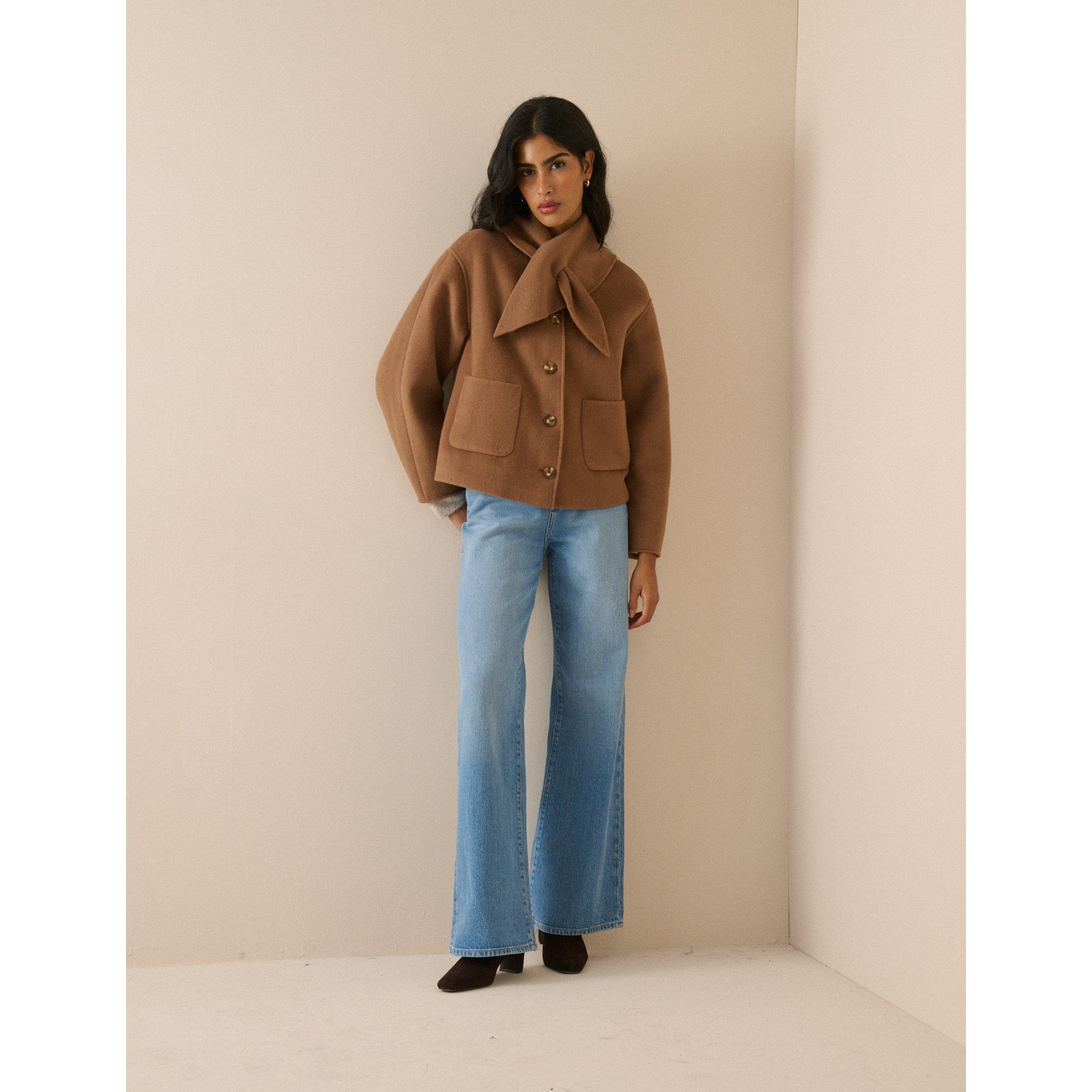 Beige - Nobodys Child - NC Tie Neck Jkt Ld64 - 4