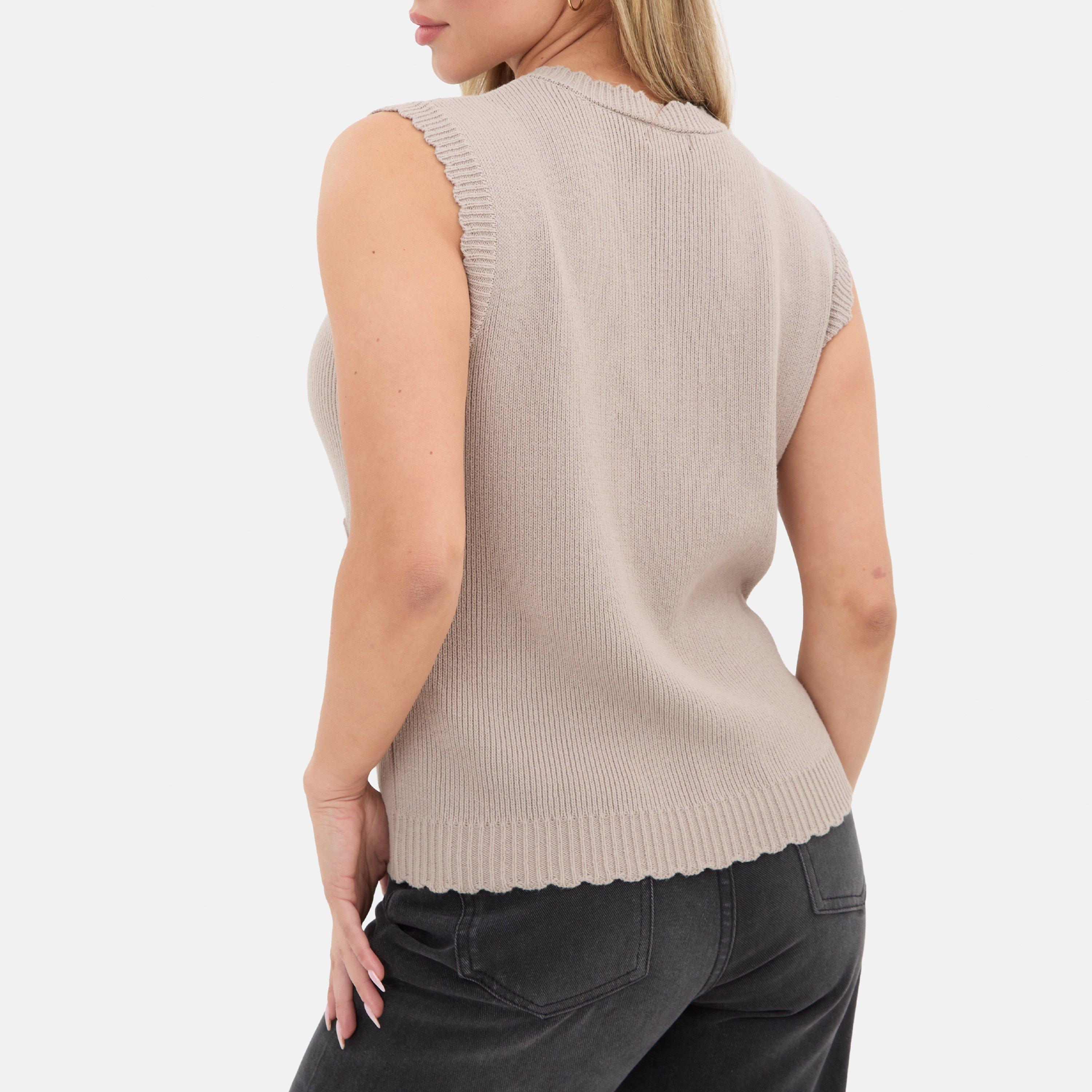 Brown - I Saw It First - Statement Button Knitted Vest - 2