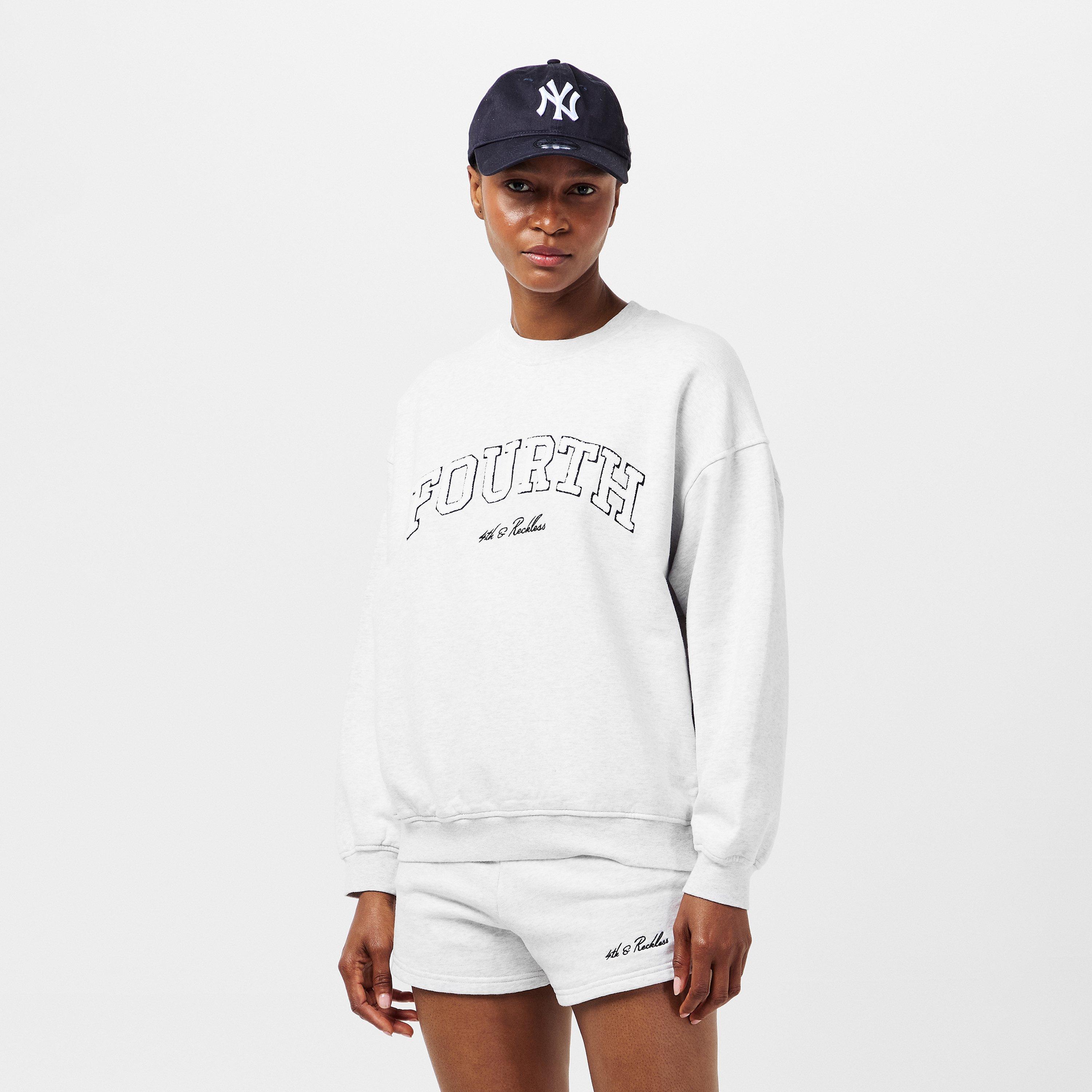 Light Grey - 4th and Reckless - Women's Leon Logo Crew Sweatshirt - 3