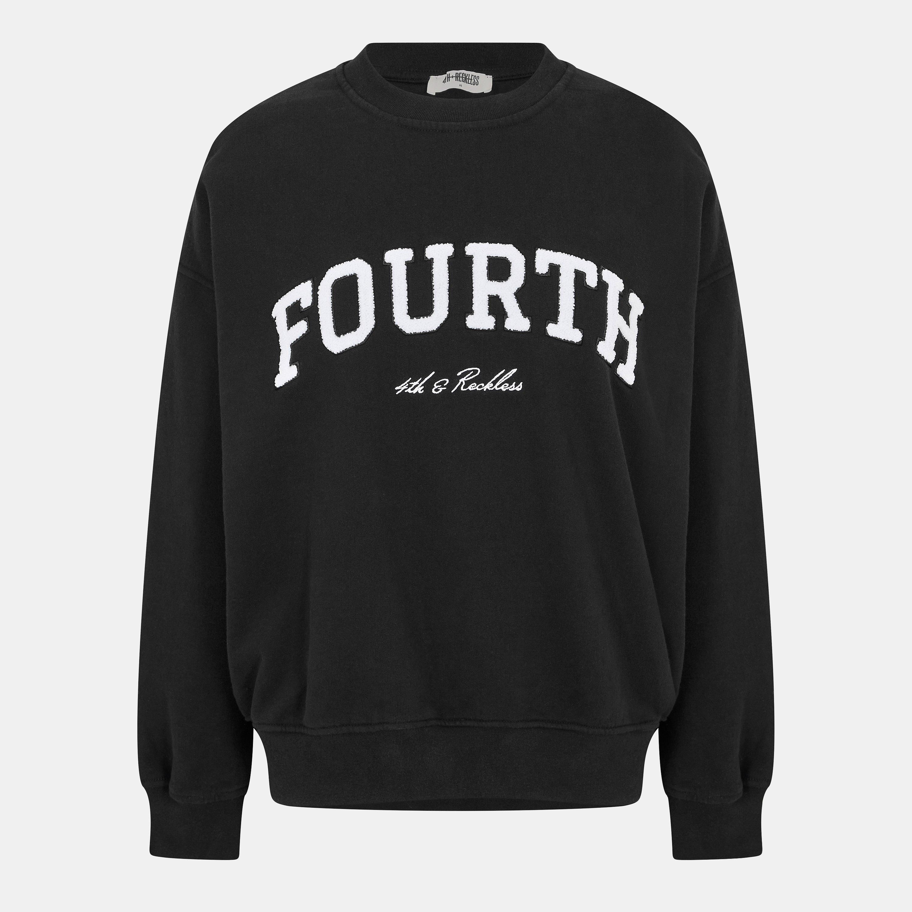 4Th And Reckless Women's Leon Logo Crew Sweatshirt - Black - 16 (XL)