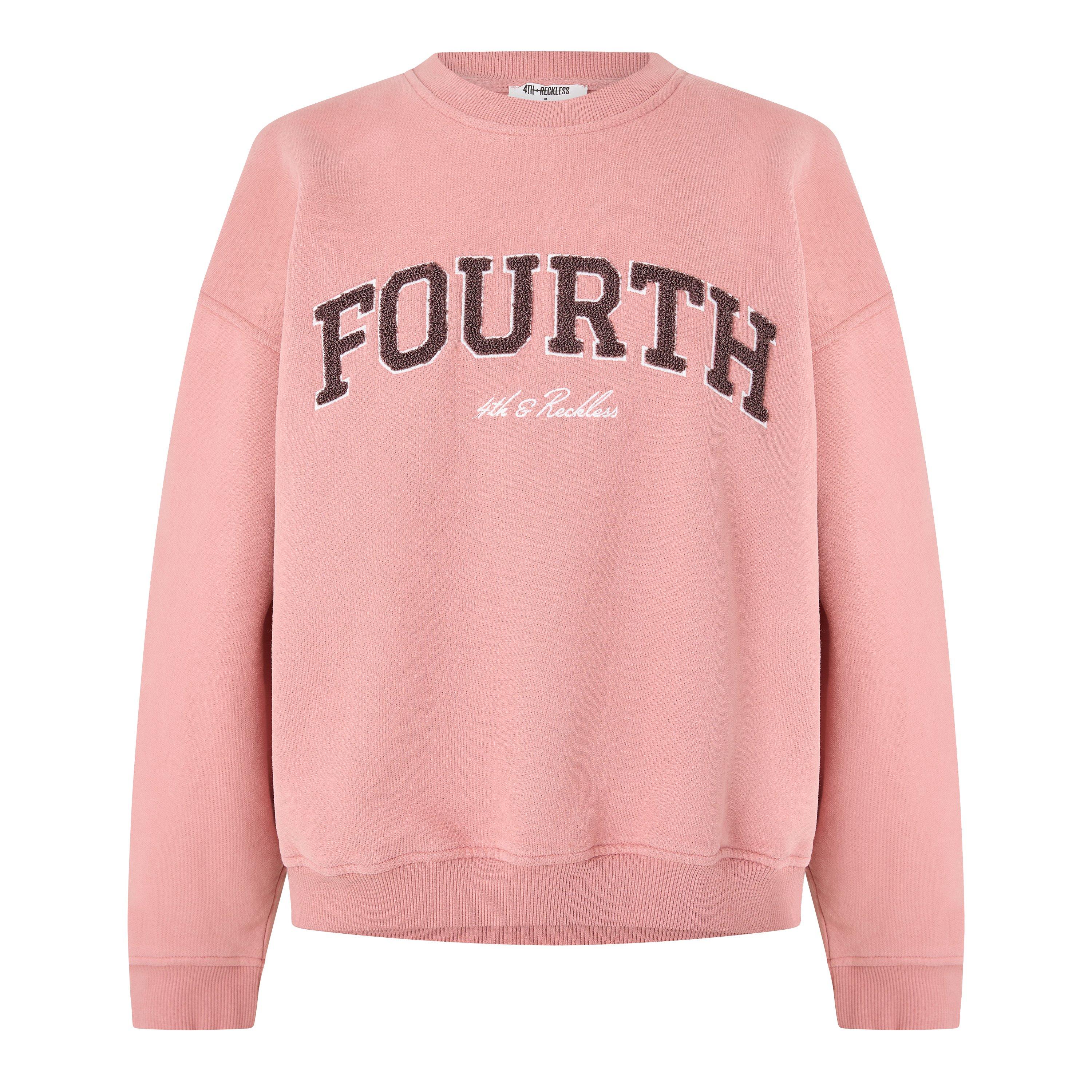 4Th And Reckless Women's Leon Logo Crew Sweatshirt - Red - 12 (M)