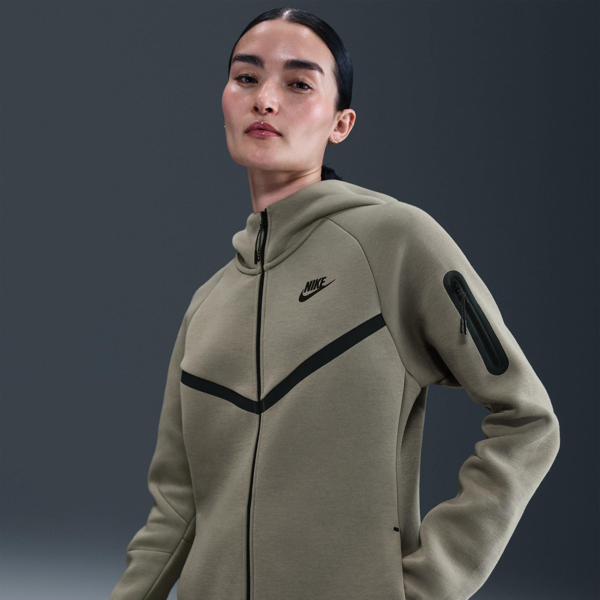 LIGHT ARMY/BLAC - Nike - Women's Tech Fleece Zip Hoodie - 6