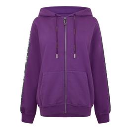 Off White Athl Logo Band Zip-Up Hoodie