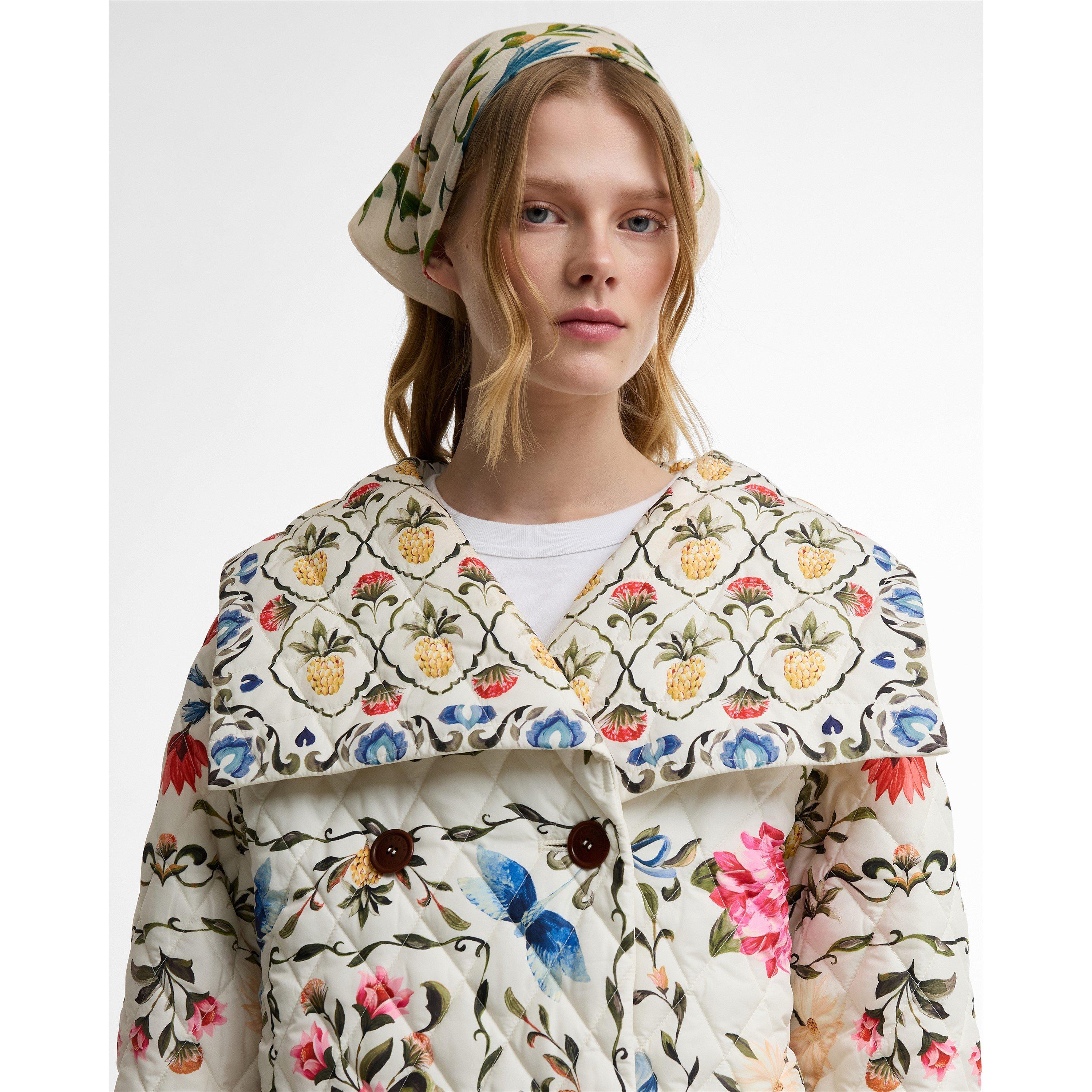 Cream\Fl Cream - Barbour x Farm Rio - Womens Quilted Jacket - 4