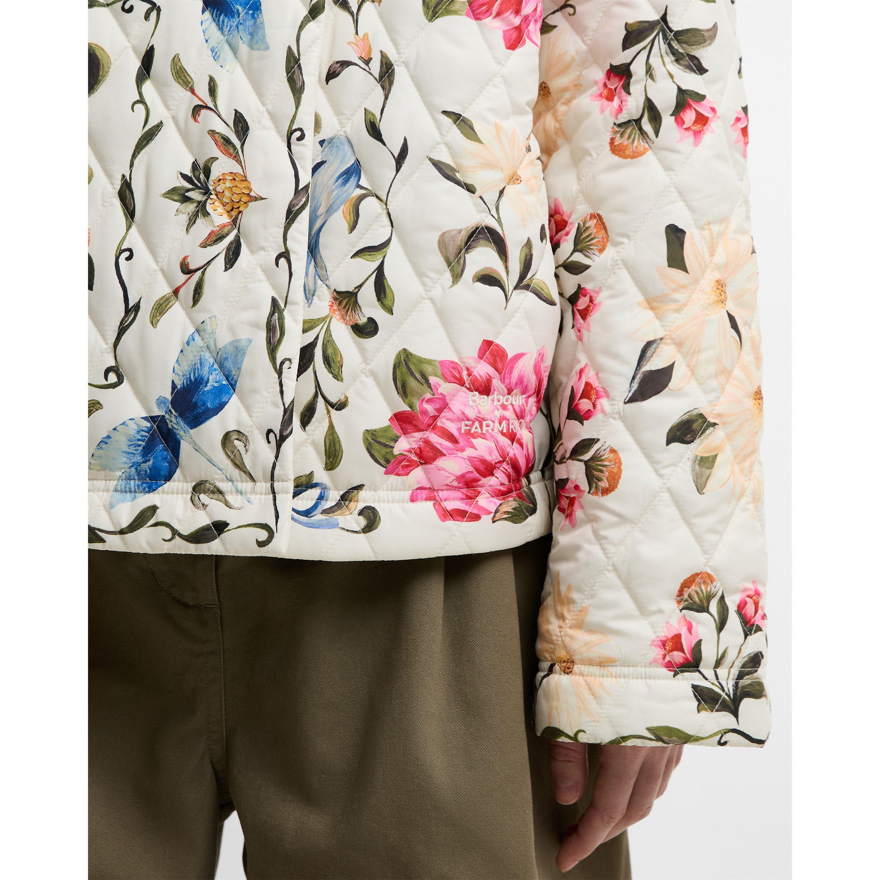 Cream\Fl Cream - Barbour x Farm Rio - Womens Quilted Jacket - 6
