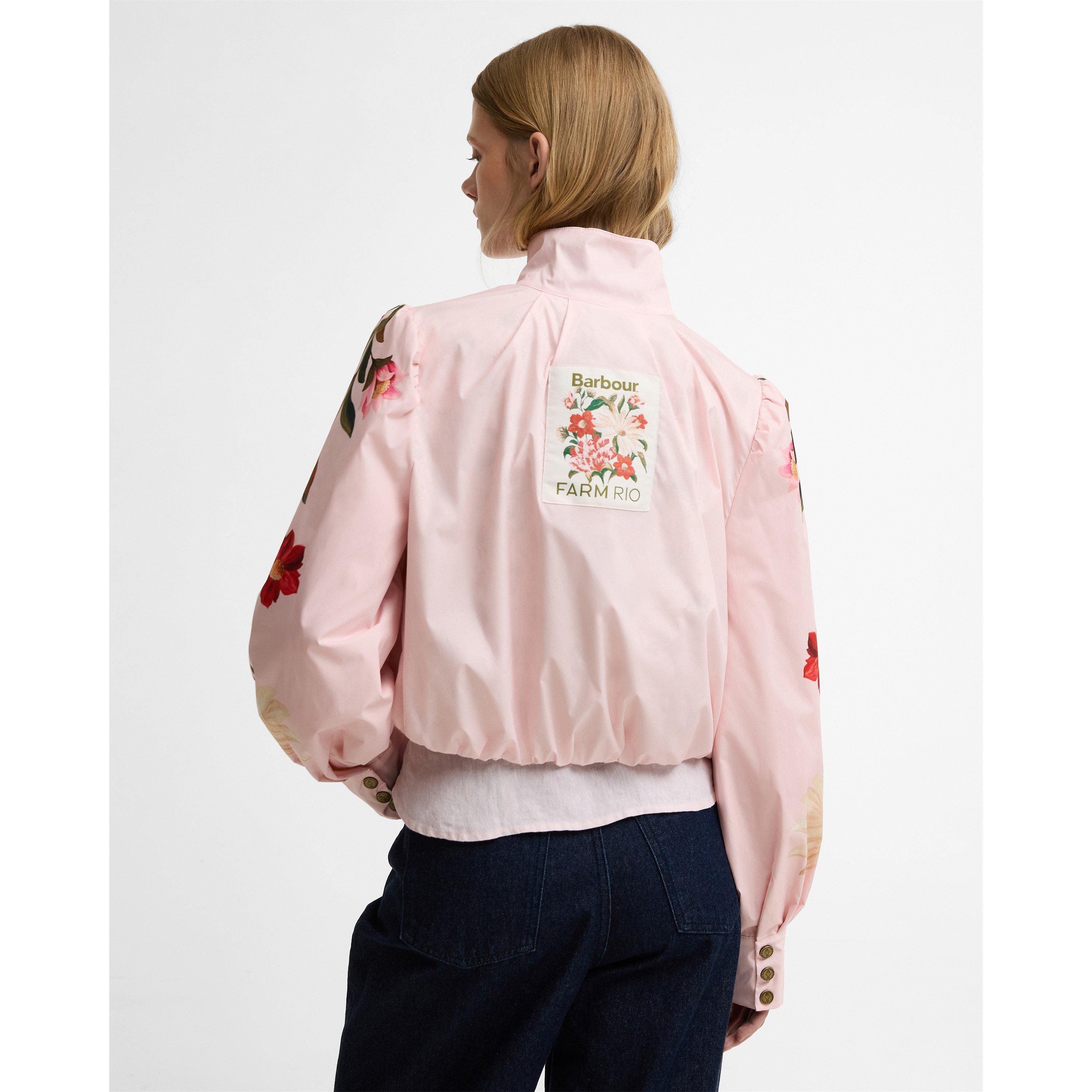 Pink /Cream Fl - Barbour x Farm Rio - Womens Bomber Jacket - 3