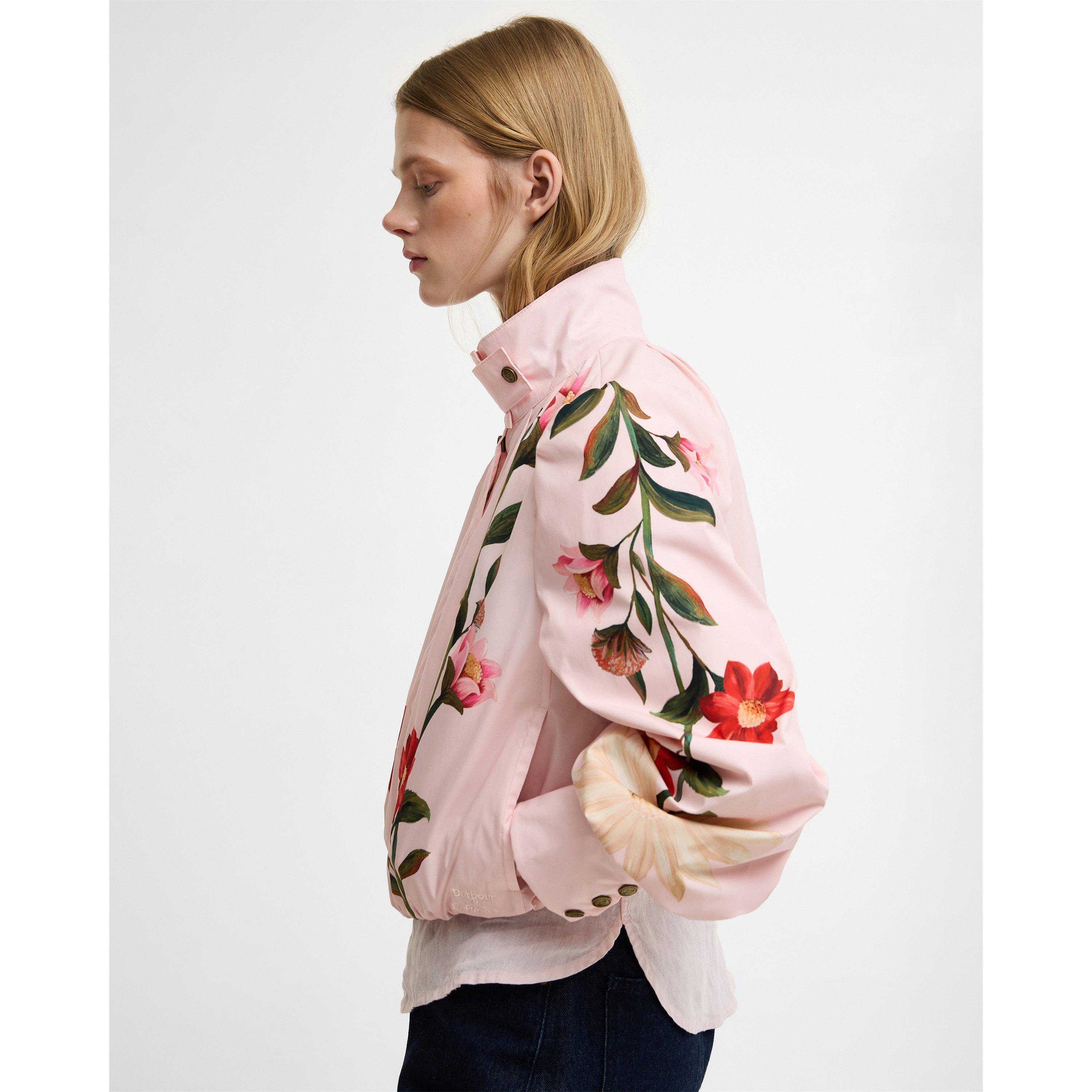 Pink /Cream Fl - Barbour x Farm Rio - Womens Bomber Jacket - 5