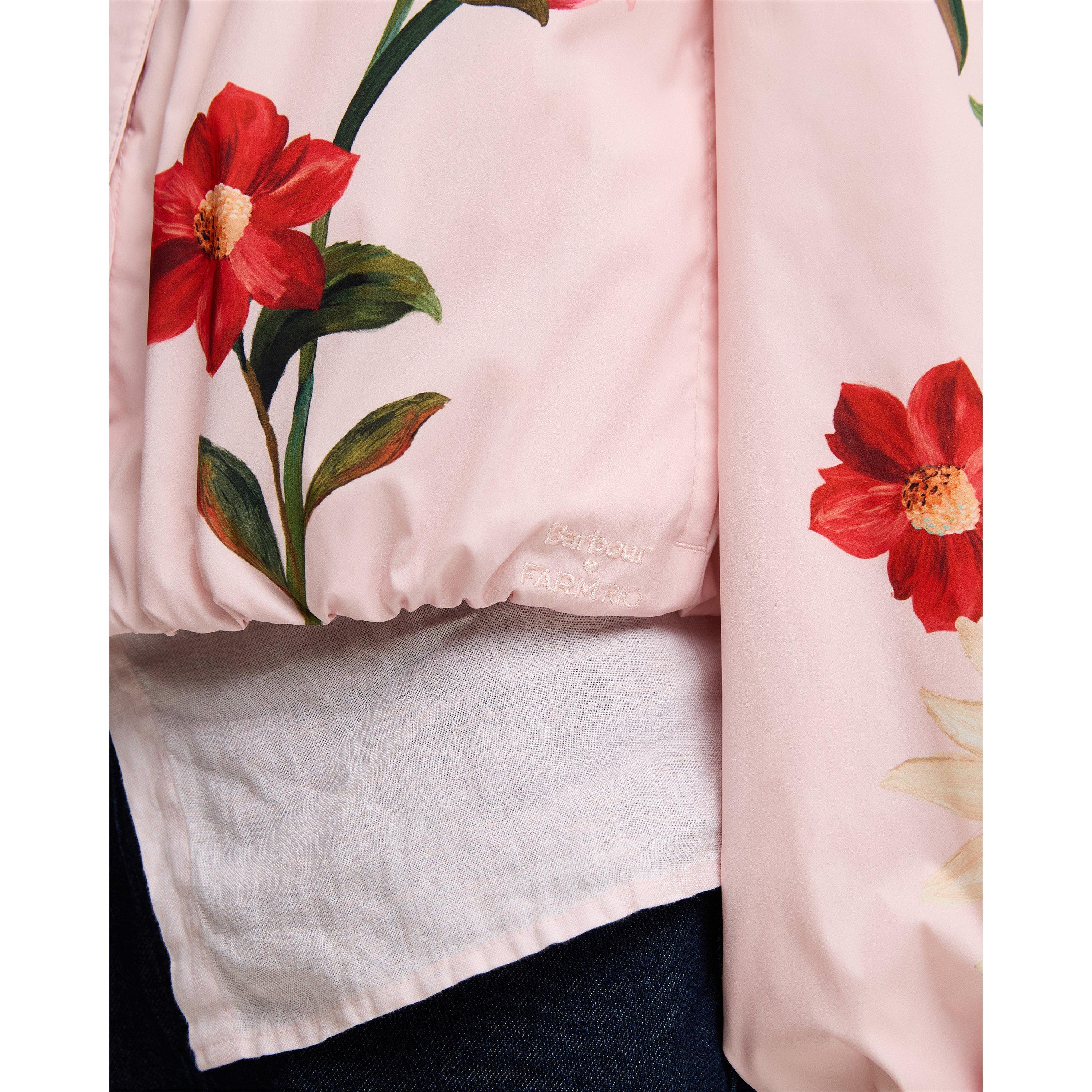 Pink /Cream Fl - Barbour x Farm Rio - Womens Bomber Jacket - 6
