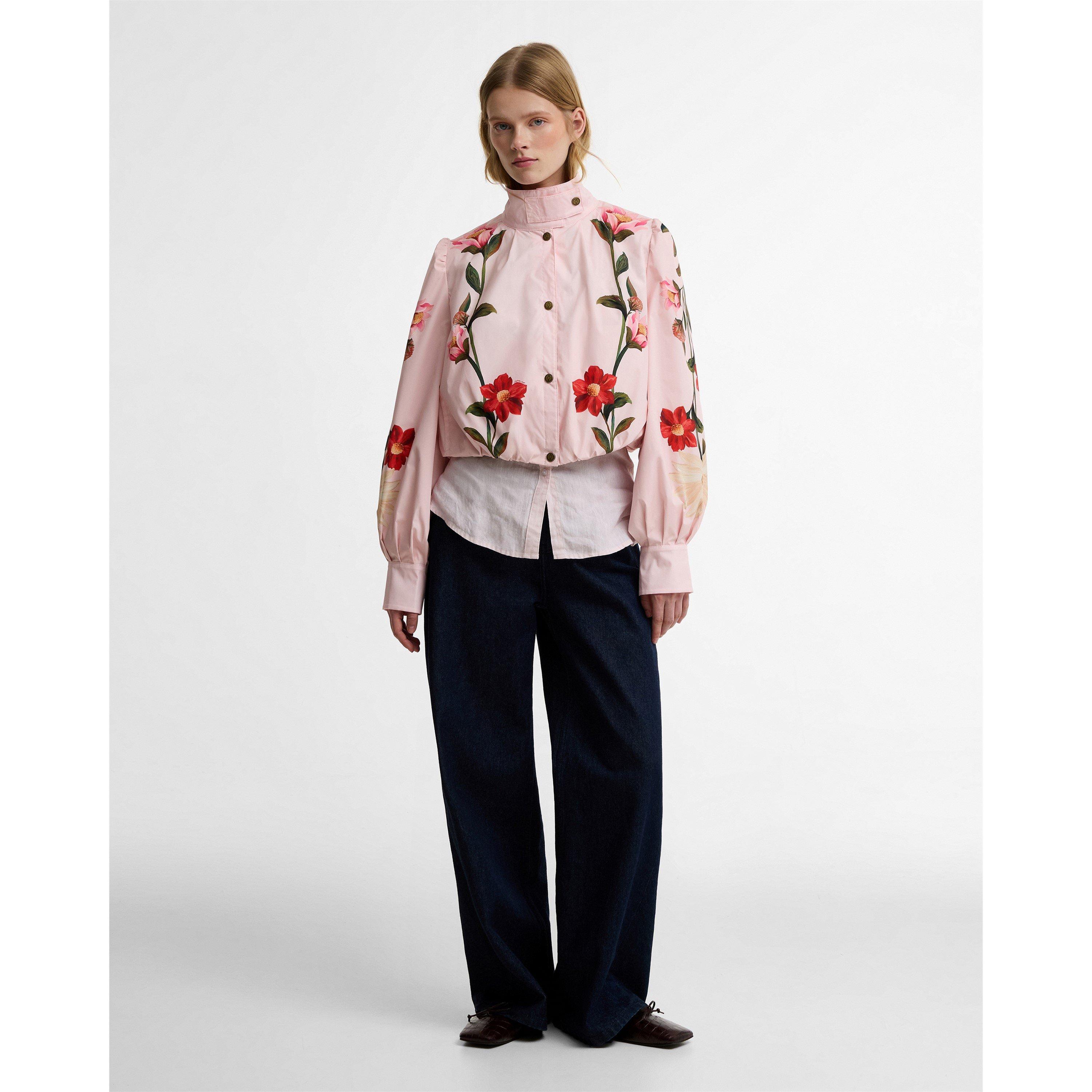 Pink /Cream Fl - Barbour x Farm Rio - Womens Bomber Jacket - 7