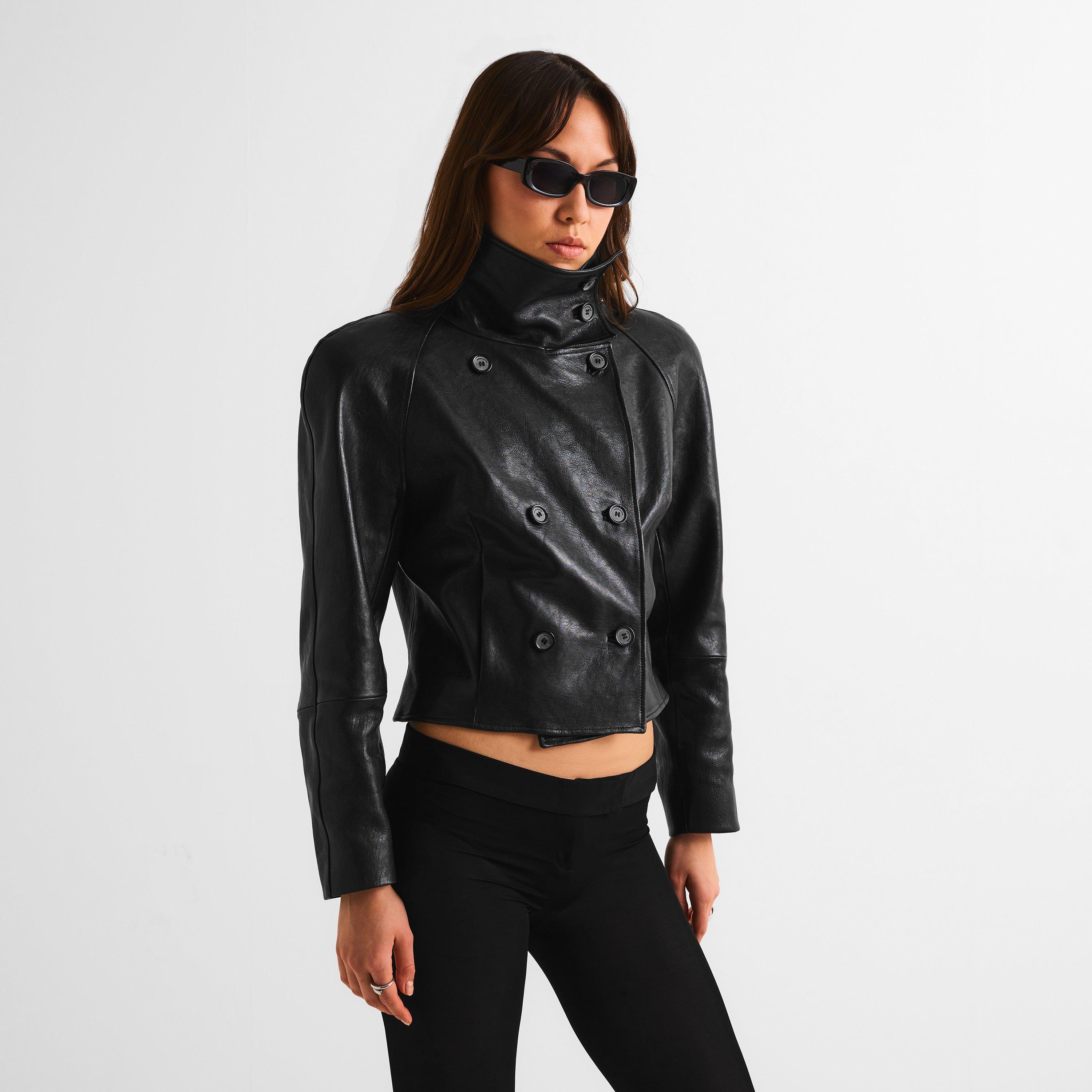 Black - Magda Butrym - Women's Leather 04 Jacket - 3