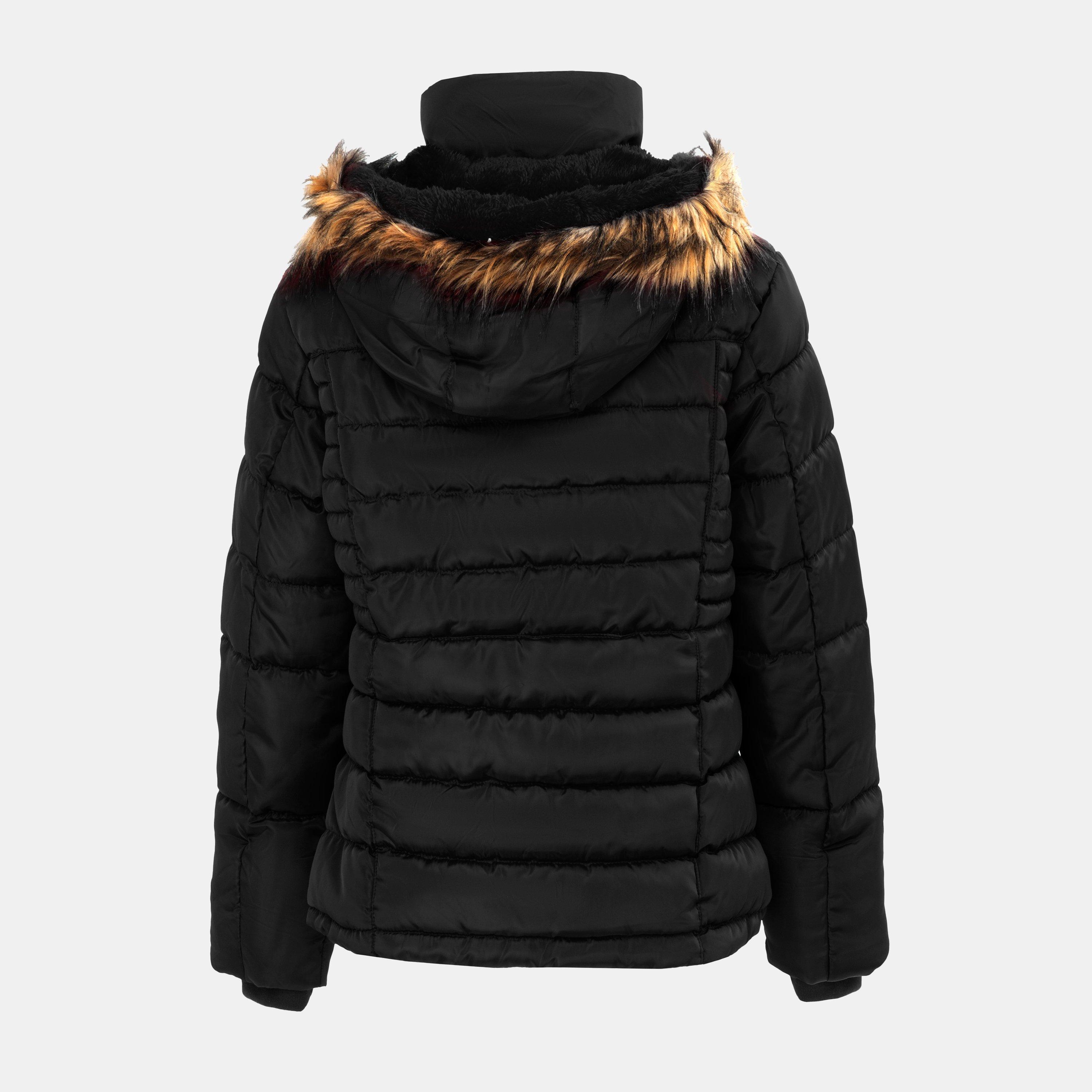 Zwart - I Saw It First - ISIF Detachable Hood Fur Trim Sherpa Lined Parka - 2