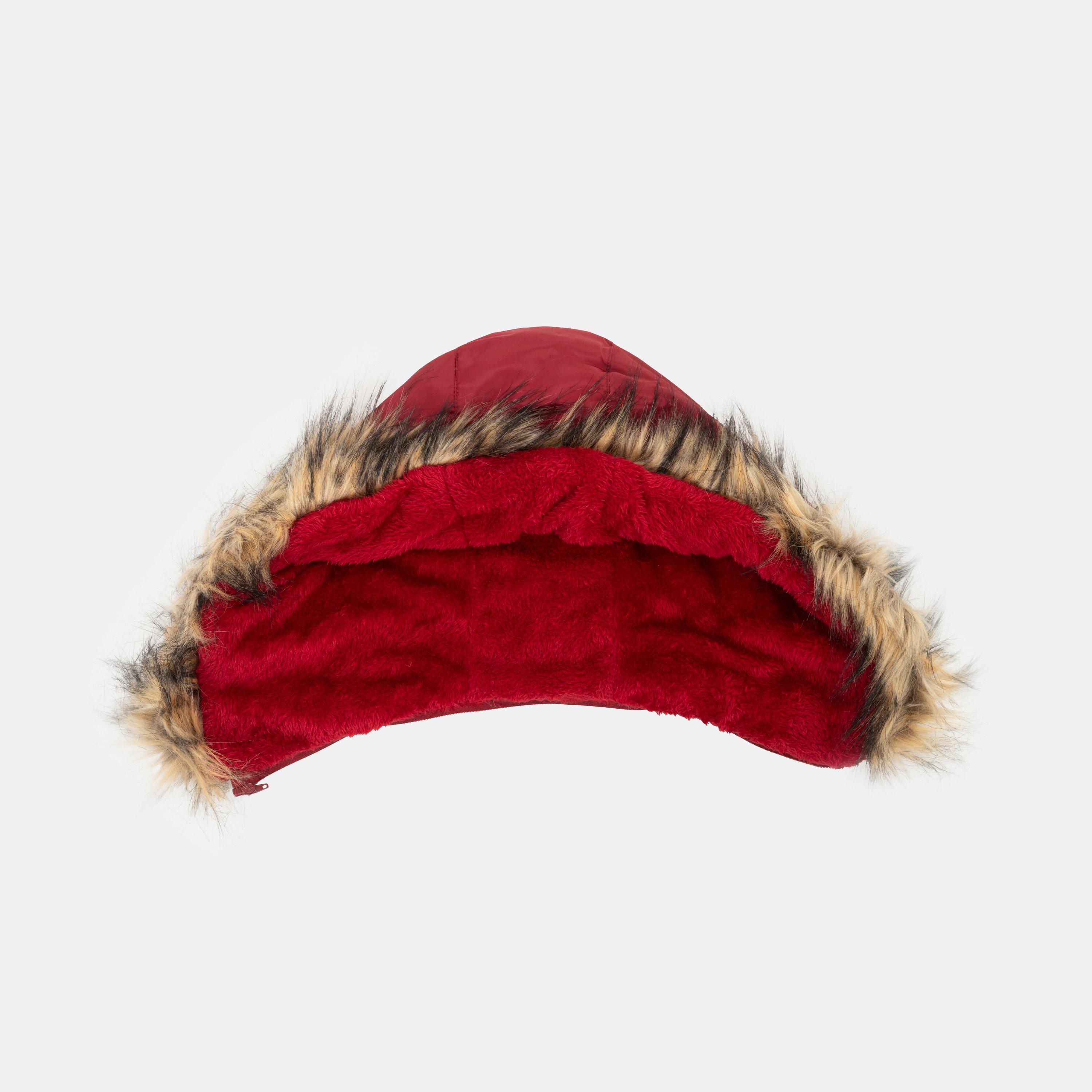 Burgundy - I Saw It First - Women's ISIF Detachable Hood Fur Trim Sherpa Lined Parka - 7