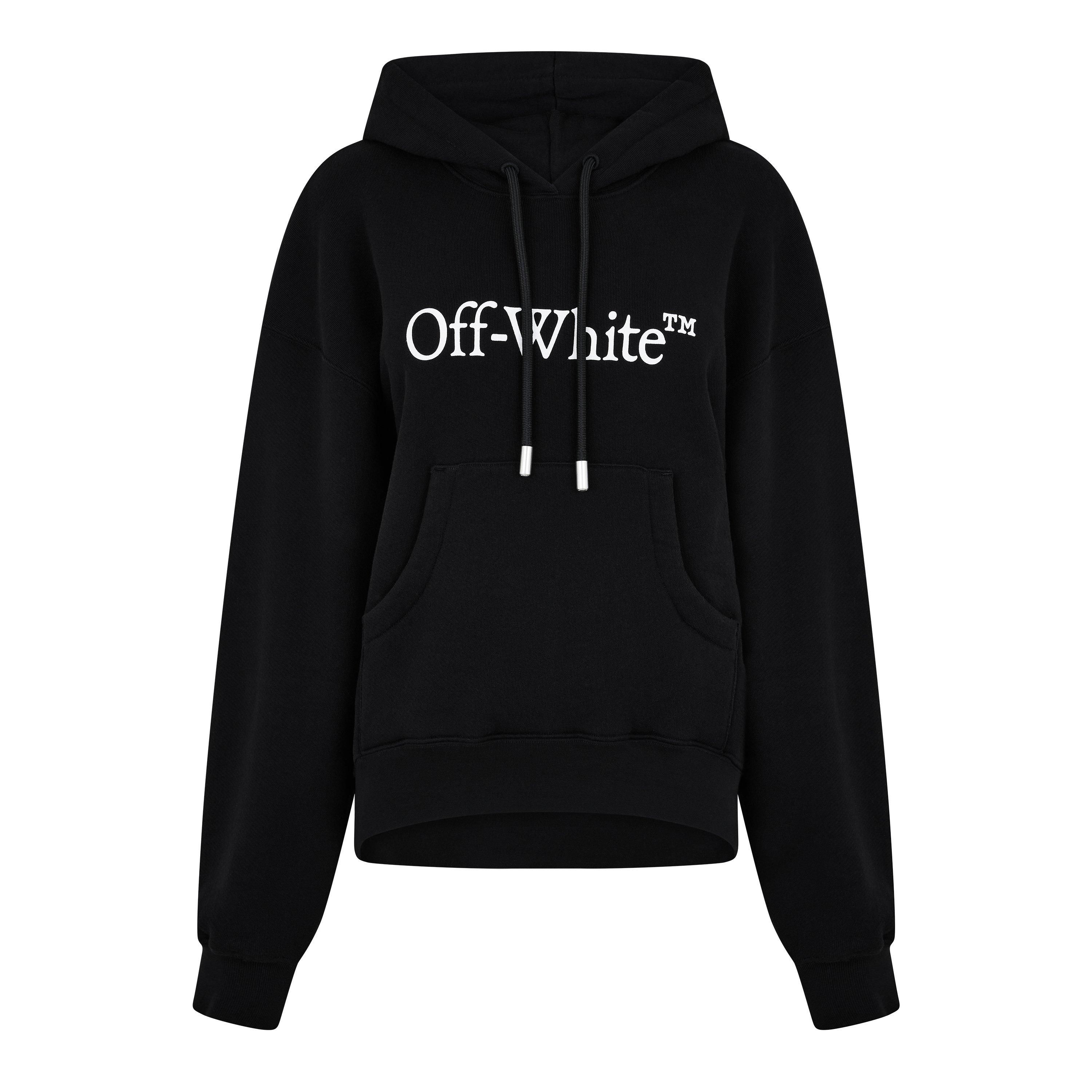 Black - Off White - Women's Logo Bookish Hoodie, Bold  Lettering - 5