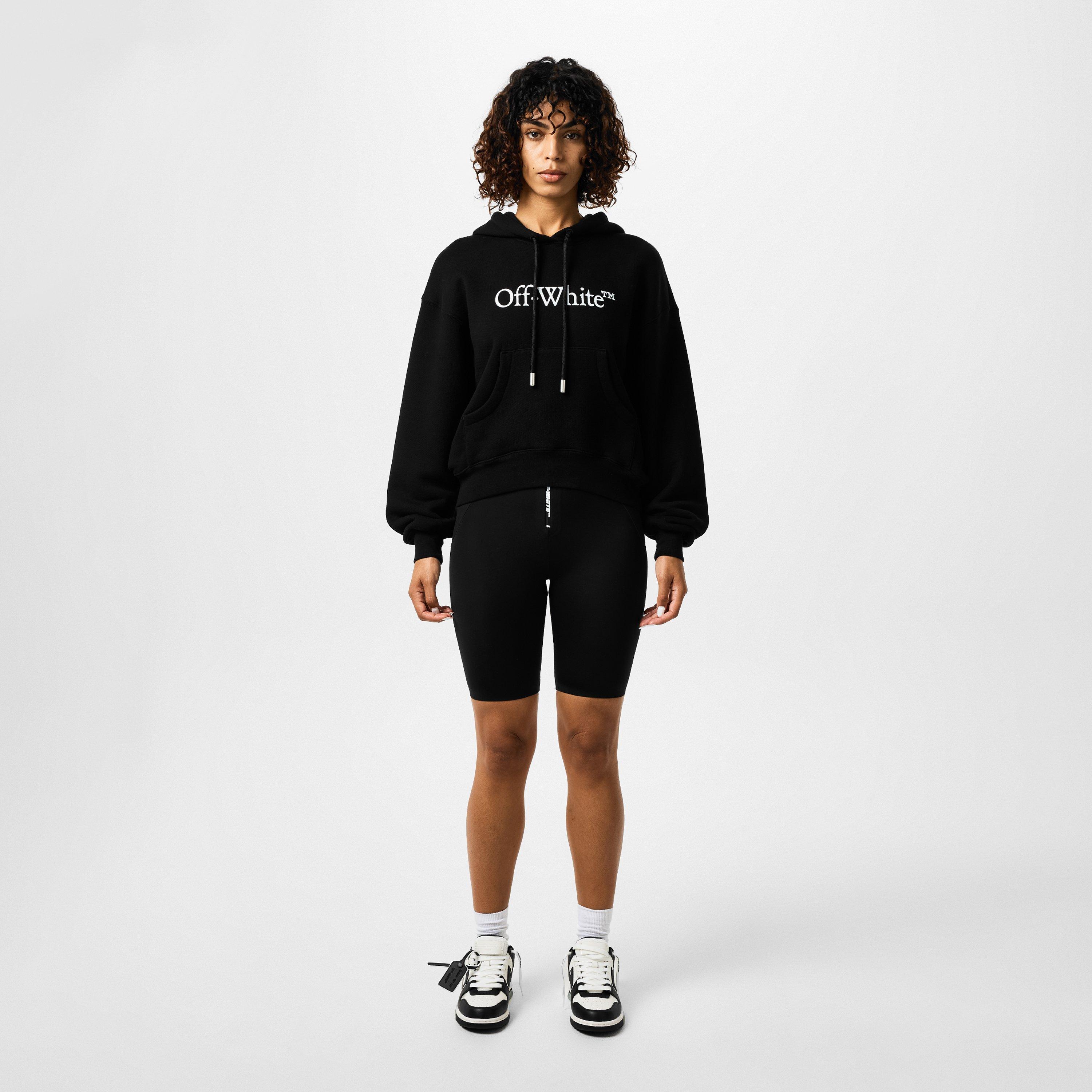 Black - Off White - Women's Logo Bookish Hoodie, Bold  Lettering - 4