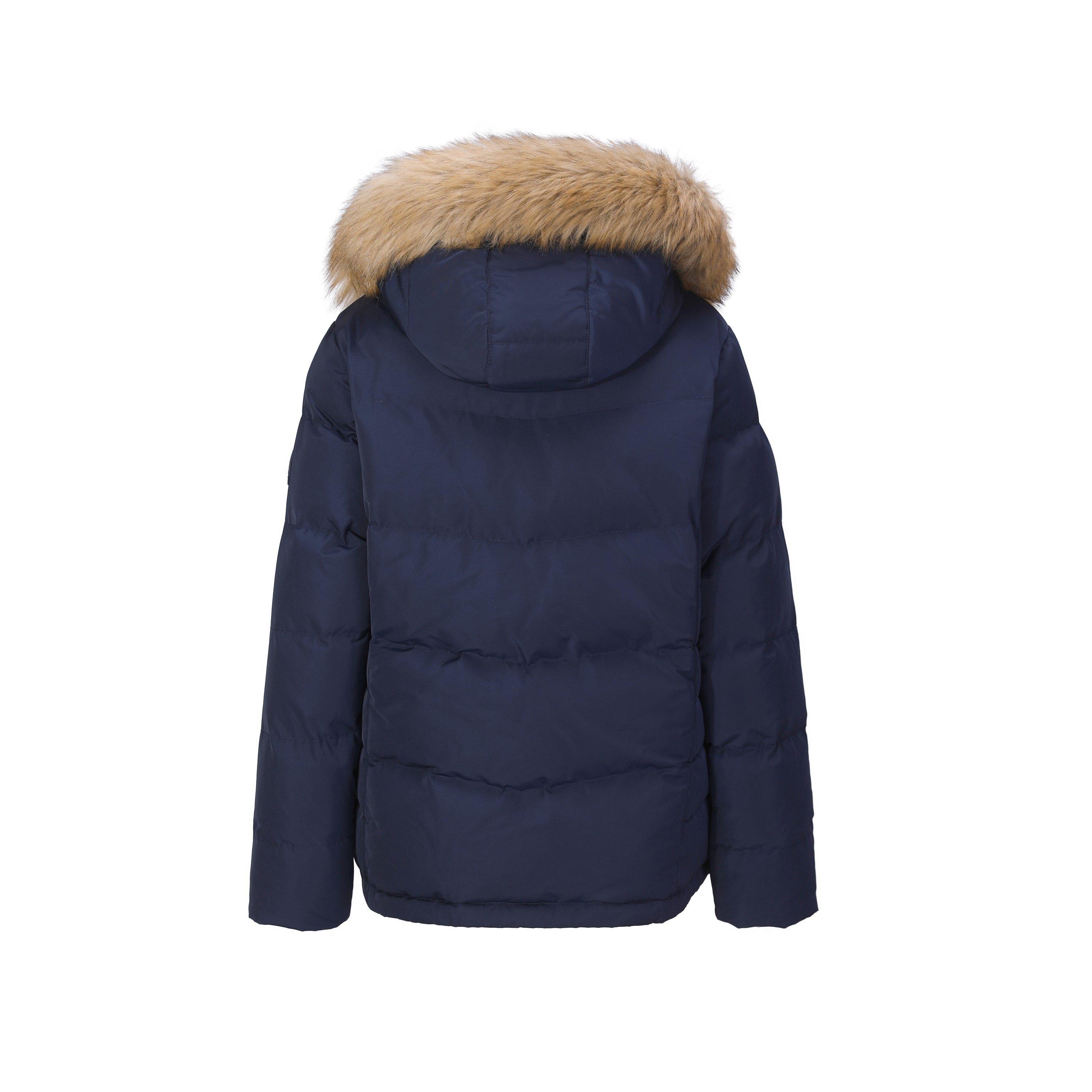 Marineblau - SoulCal - Women's 2 Zip Bubble Hooded Long Sleeve Short Puffer Jacket - 10