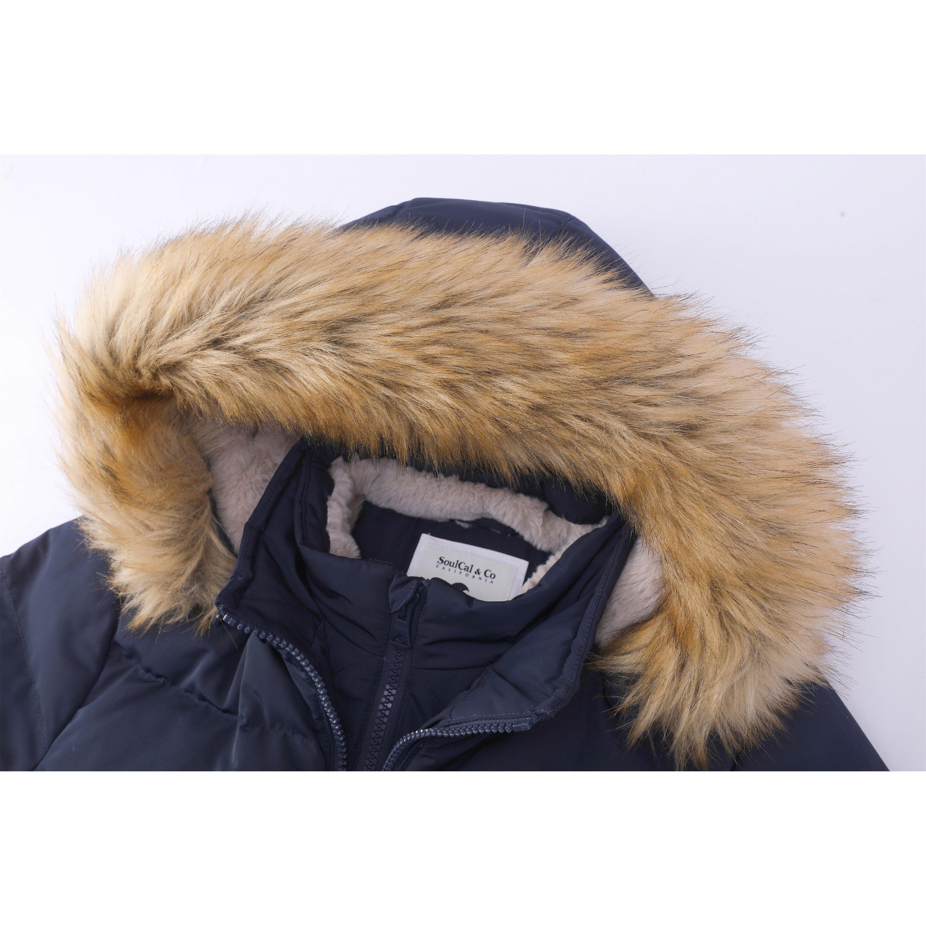 Marineblau - SoulCal - Women's 2 Zip Bubble Hooded Long Sleeve Short Puffer Jacket - 4