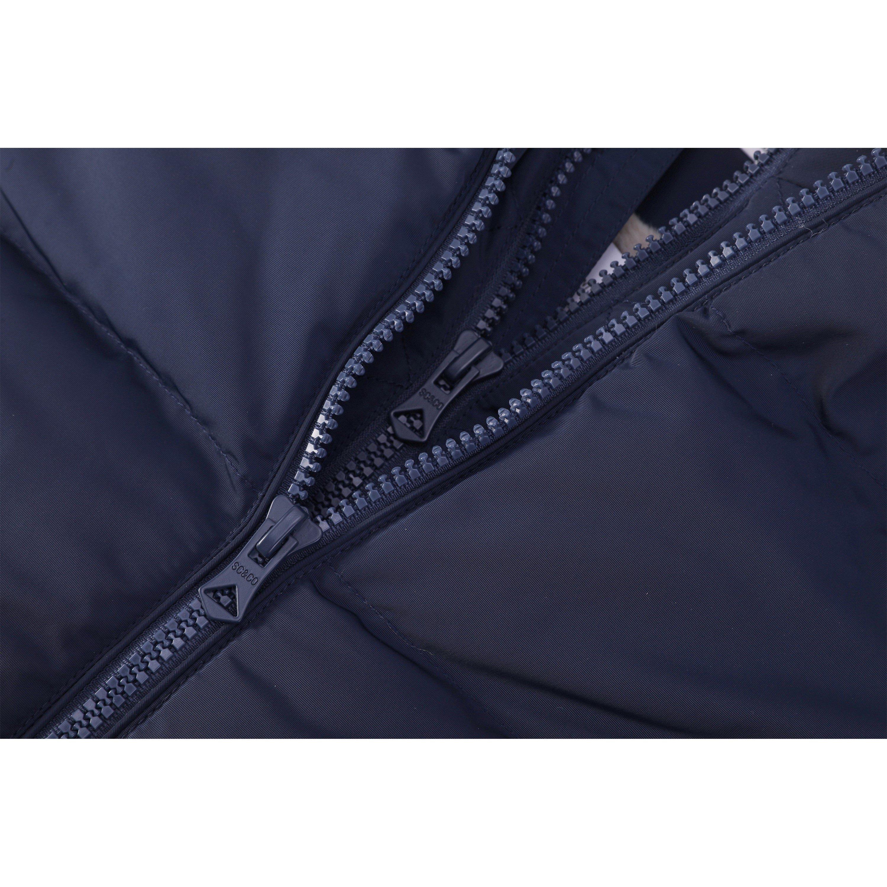 Marineblau - SoulCal - Women's 2 Zip Bubble Hooded Long Sleeve Short Puffer Jacket - 6