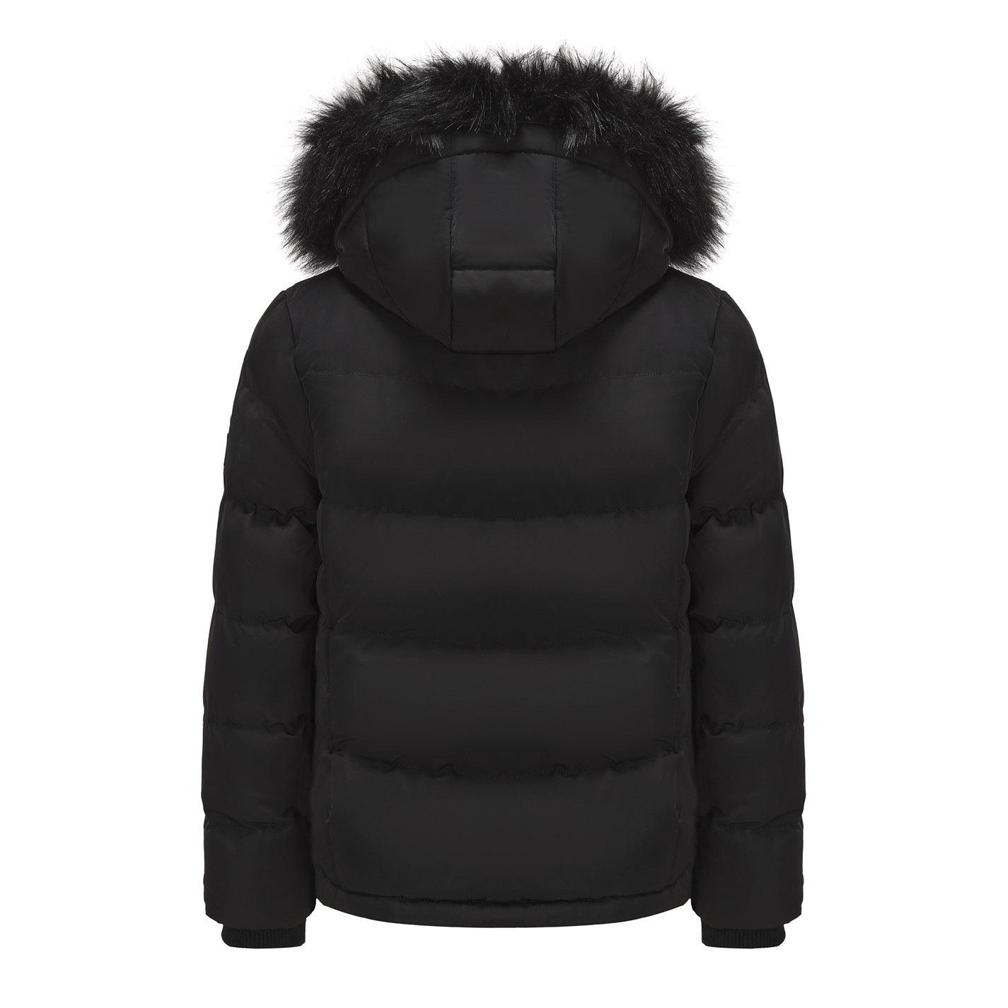 Preto - SoulCal - 2 Zip Bubble Hooded Long Sleeve Short Puffer Jacket - 2