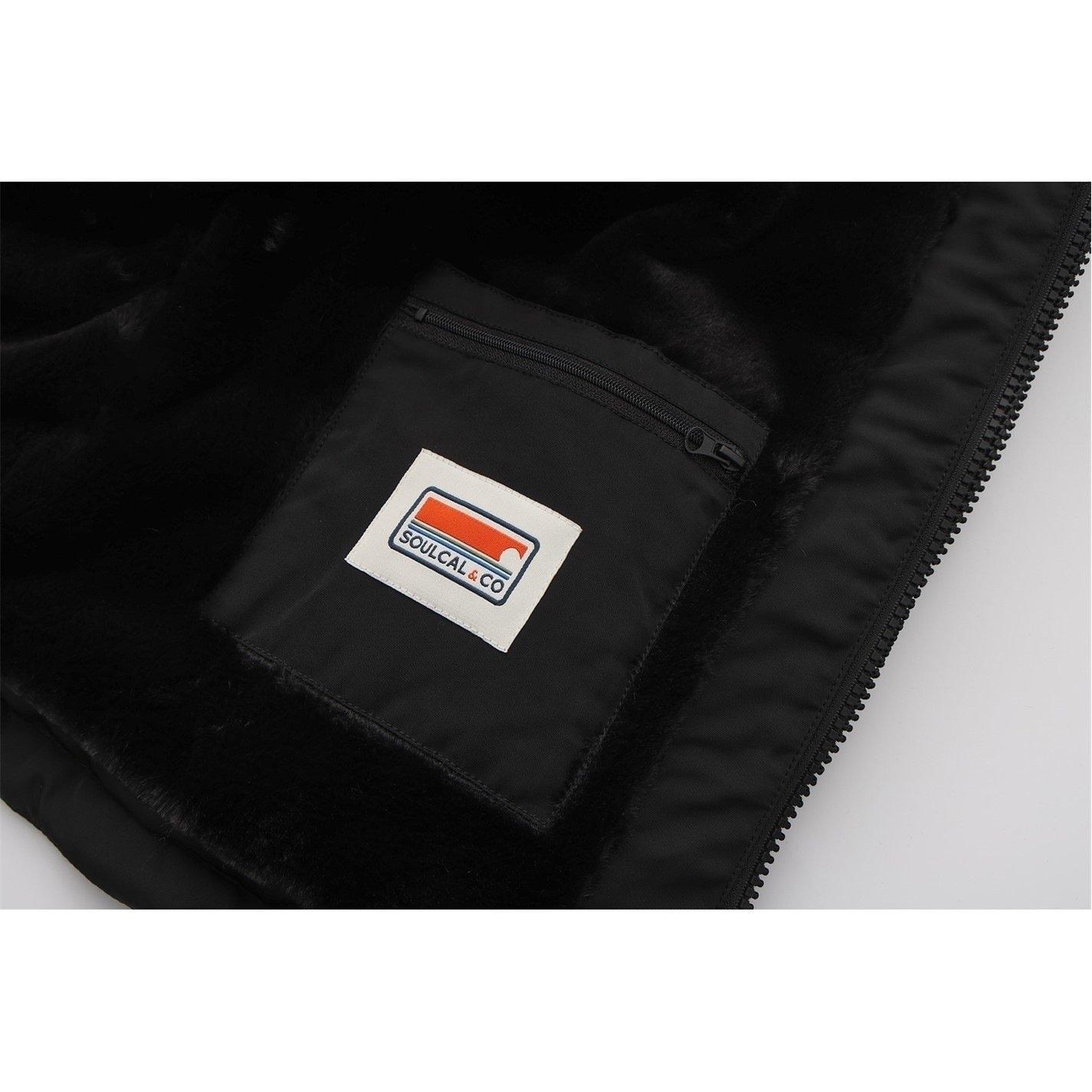 Preto - SoulCal - 2 Zip Bubble Hooded Long Sleeve Short Puffer Jacket - 10