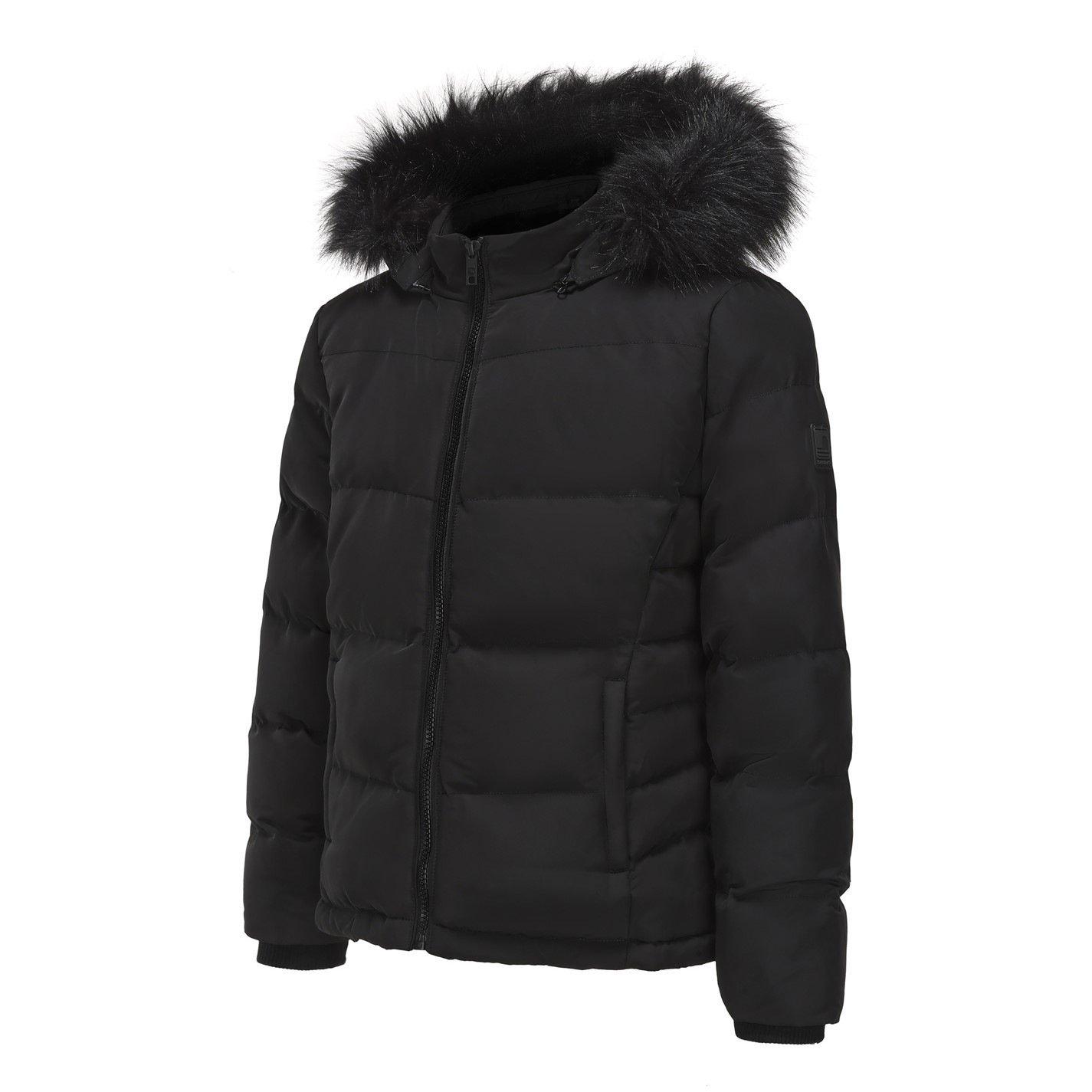 Preto - SoulCal - 2 Zip Bubble Hooded Long Sleeve Short Puffer Jacket - 3