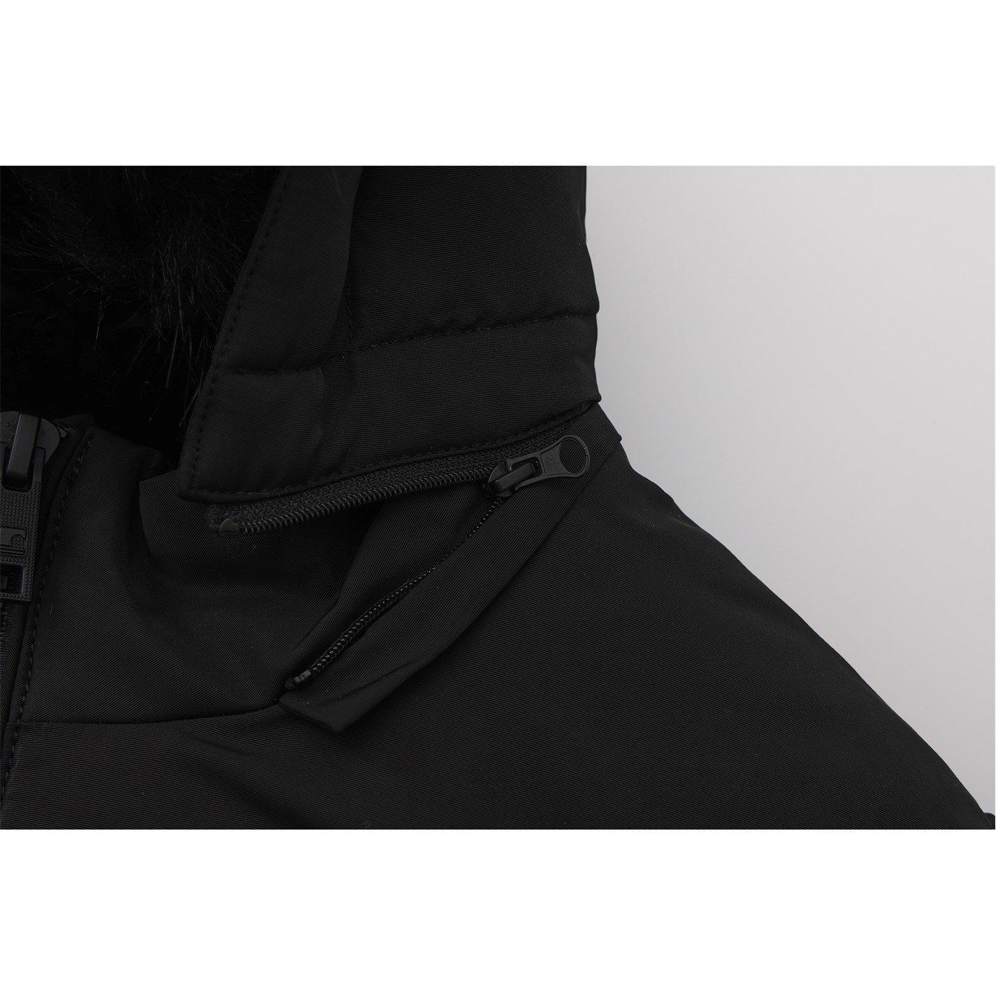 Preto - SoulCal - 2 Zip Bubble Hooded Long Sleeve Short Puffer Jacket - 5