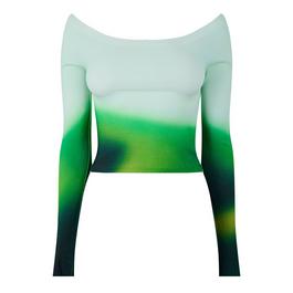 Off White Women's Blurred Gradient Design Top