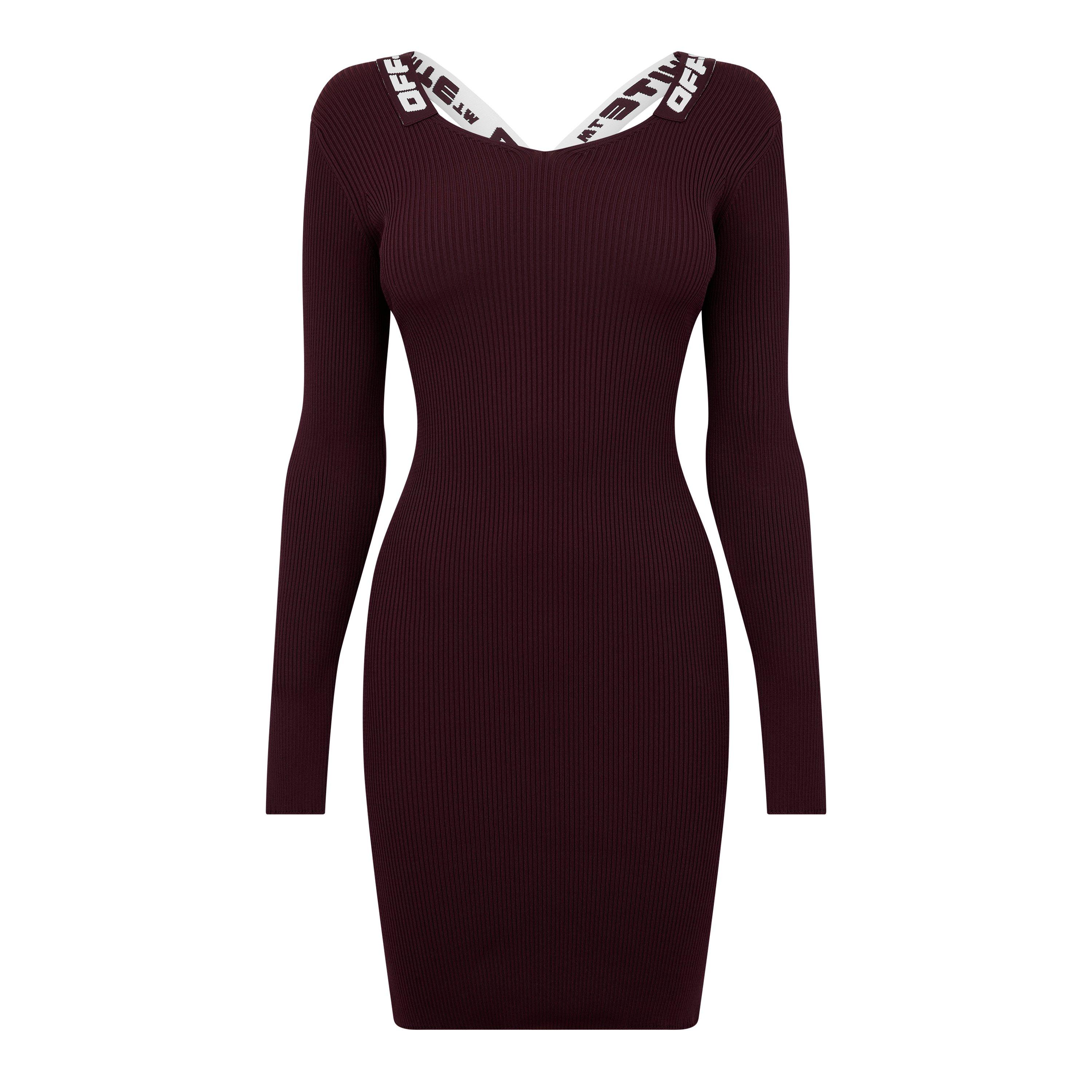 Violet - Off White - Women's Logo Band Long-Sleeve Racerback Dress - 1