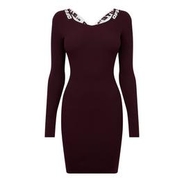 Off White Women's Logo Band Long-Sleeve Racerback Dress