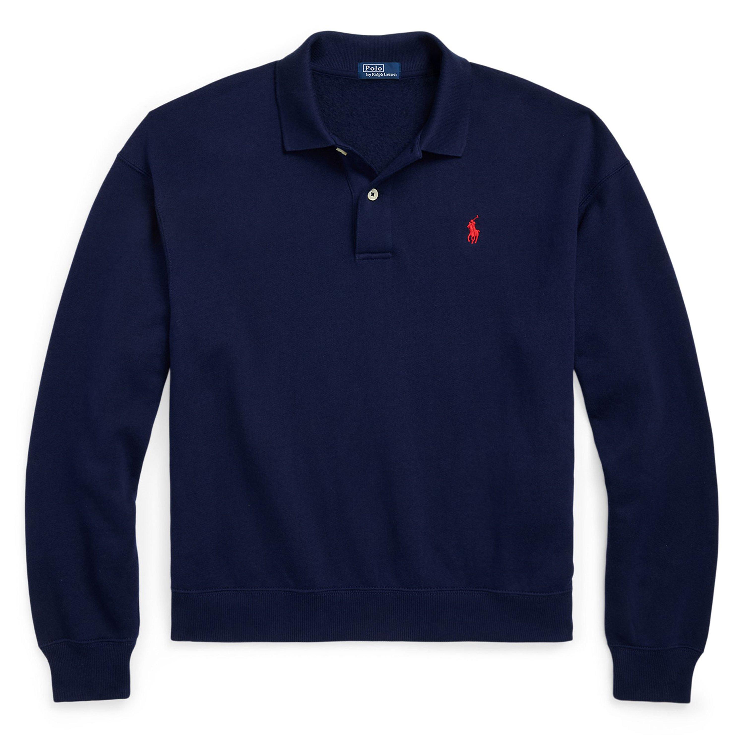 Polo Ralph Lauren Women's 1/4 Zip Fleece - CRUISE NAVY - Size 10 (S)