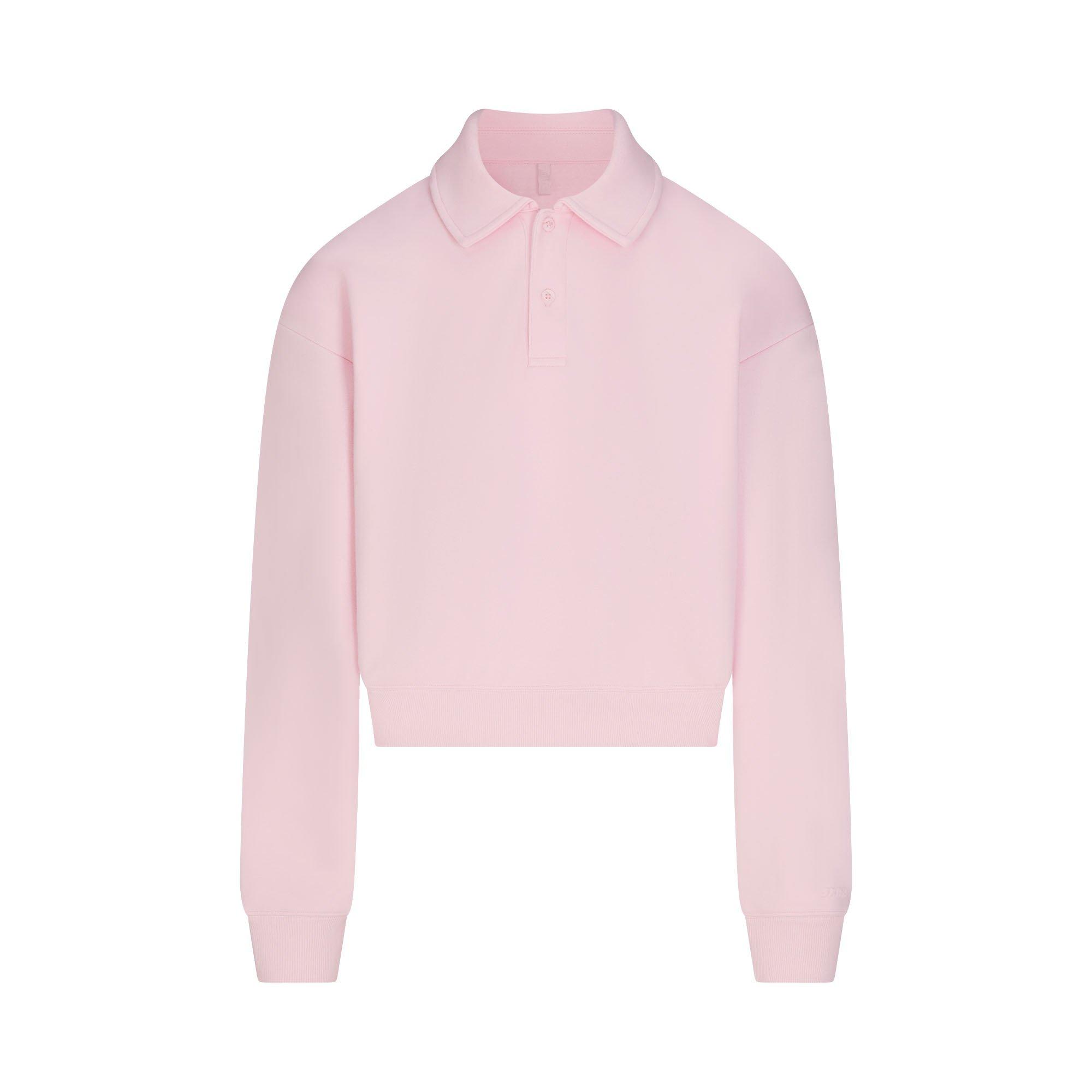 Women's Polo Cotton Cropped 1/4 Zip Fleece Top