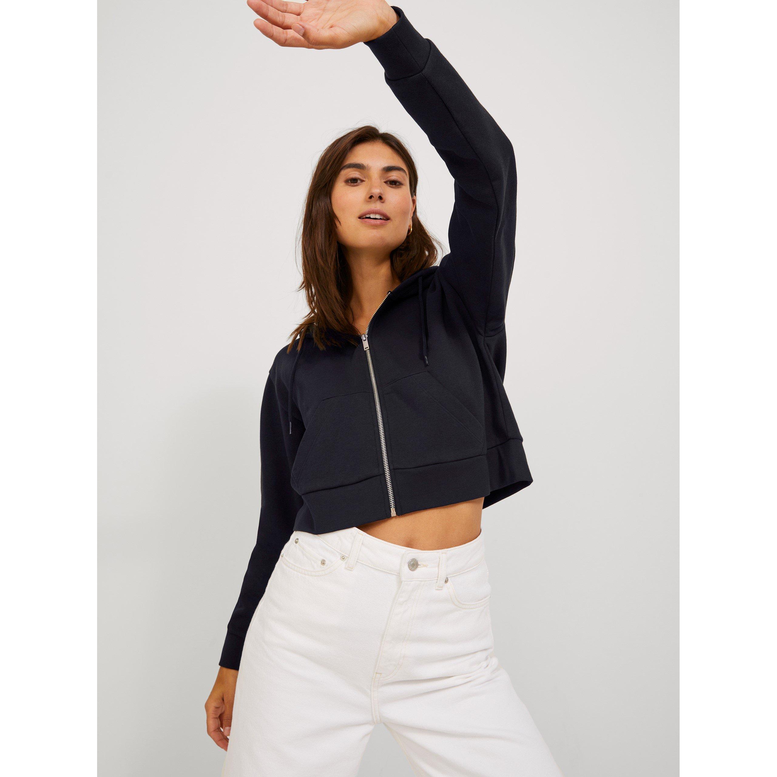 Nero - JJXX - Abbie Long-Sleeve Zipped Cropped Hoodie - 2