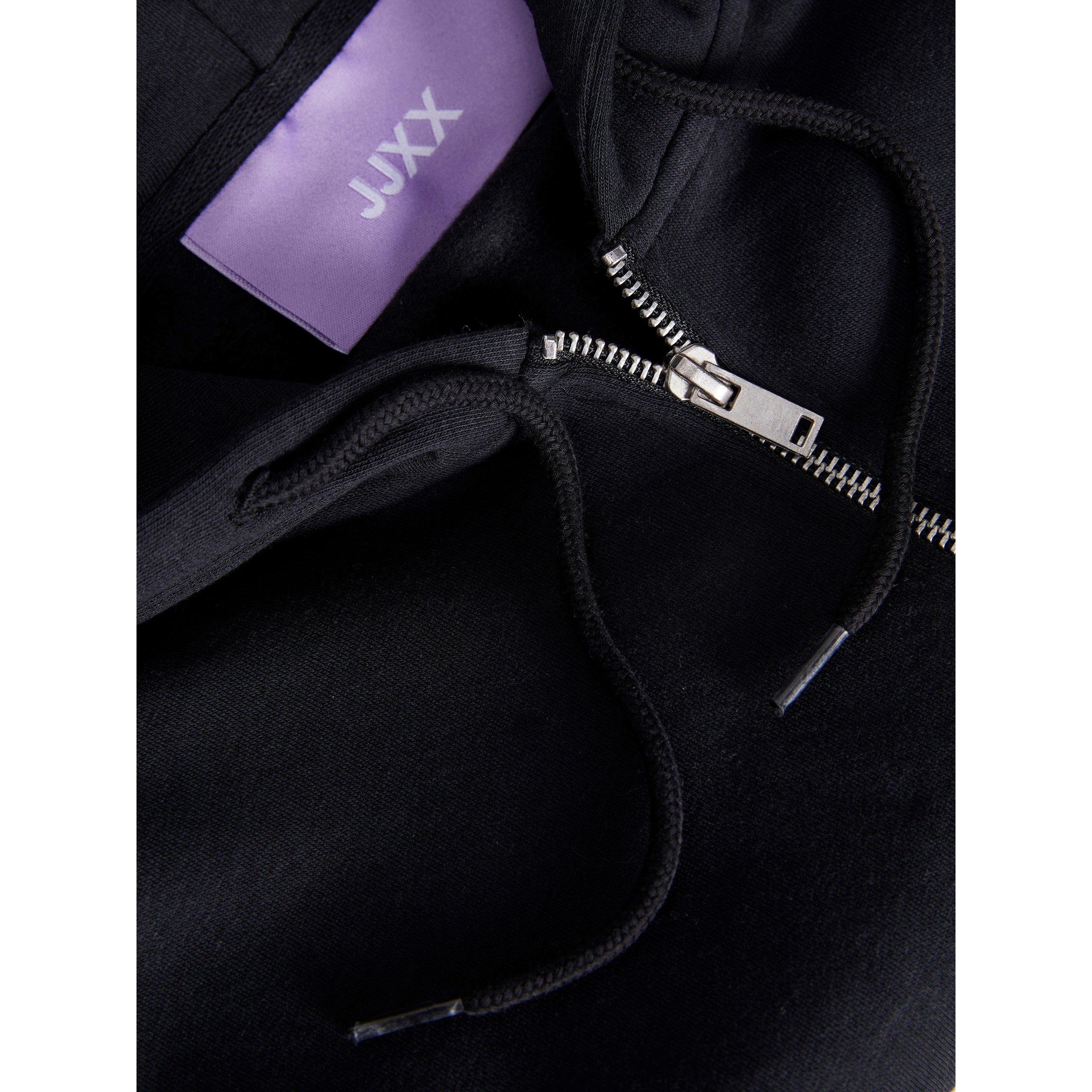 Nero - JJXX - Abbie Long-Sleeve Zipped Cropped Hoodie - 5