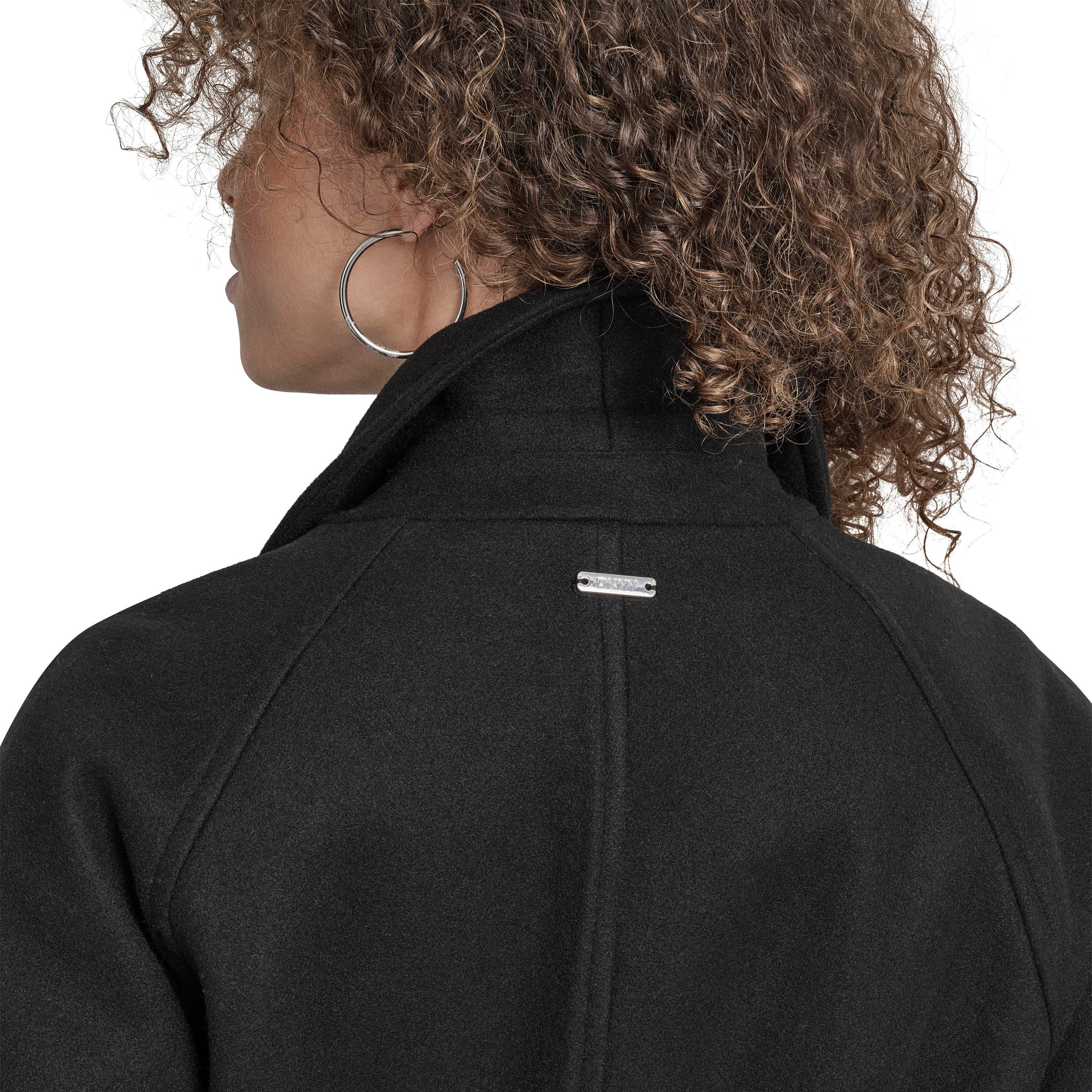 Preto - DKNY - Women's Wrap Overcoat - 3