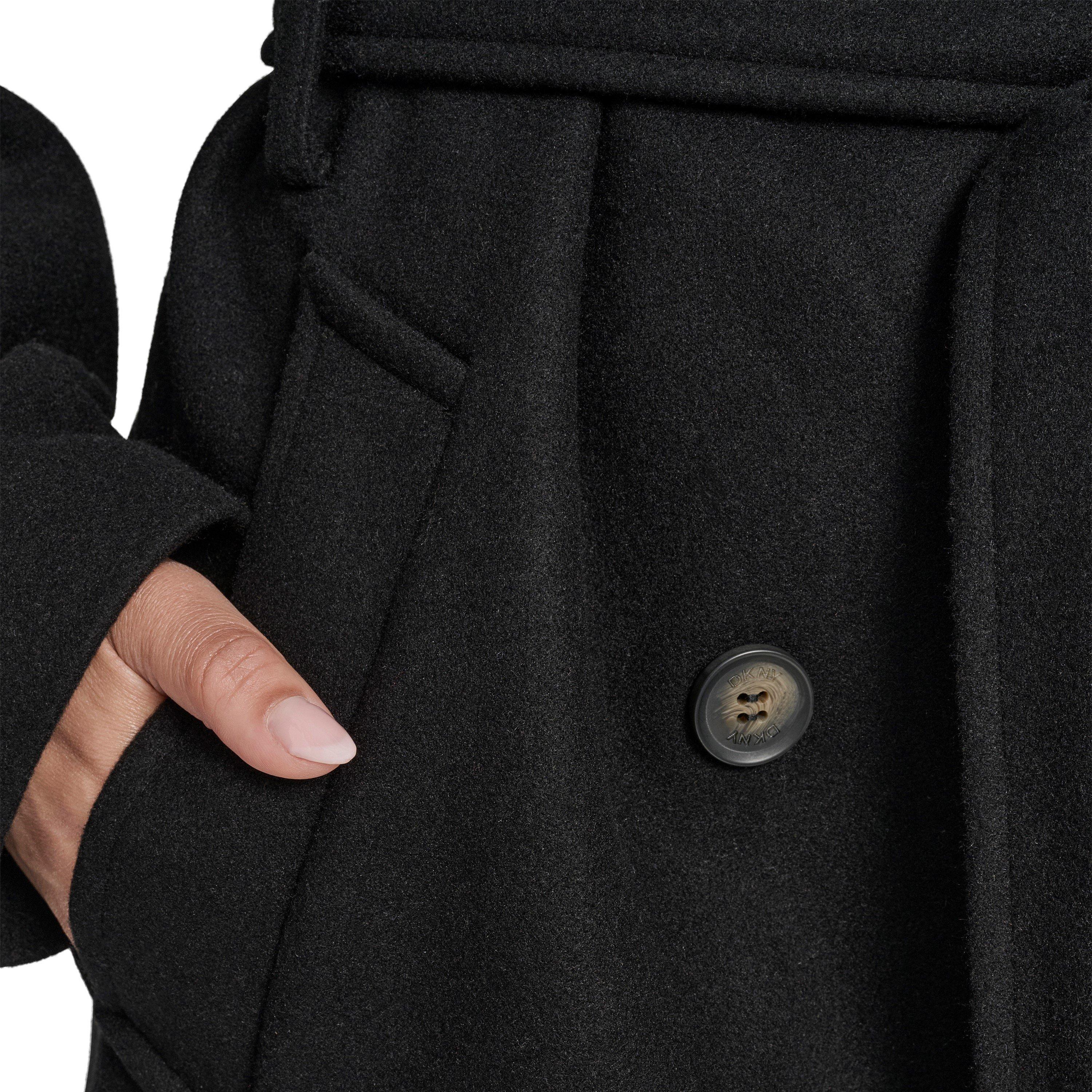 Preto - DKNY - Women's Wrap Overcoat - 4