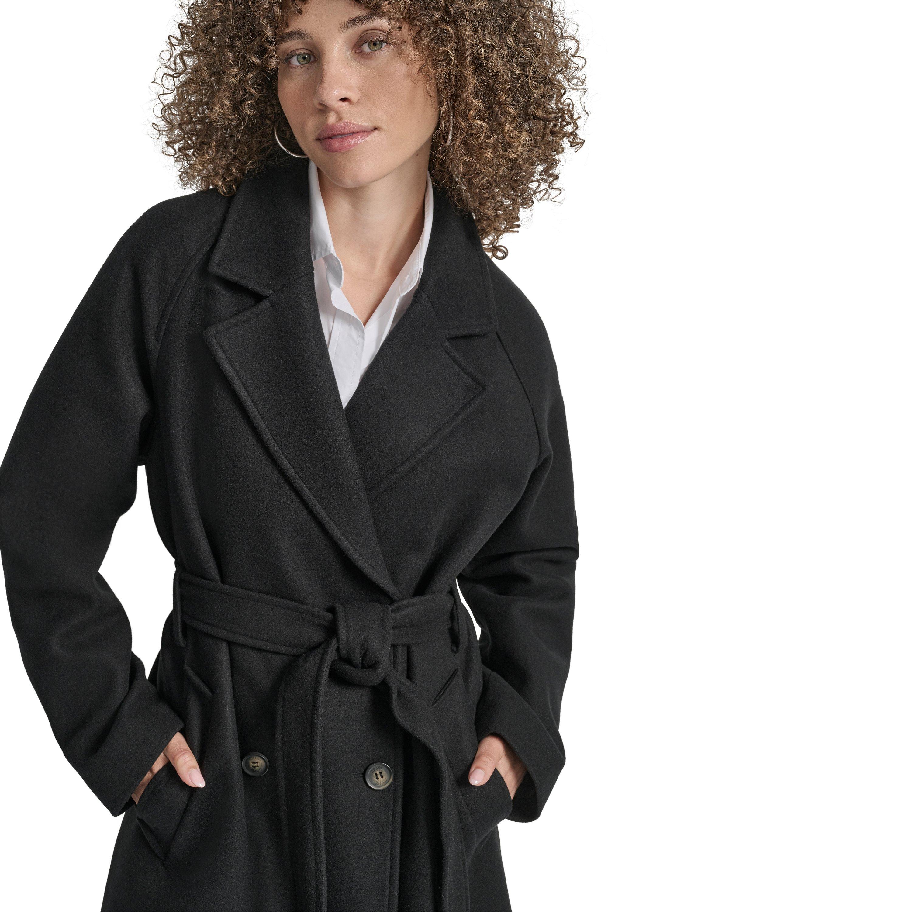 Preto - DKNY - Women's Wrap Overcoat - 6