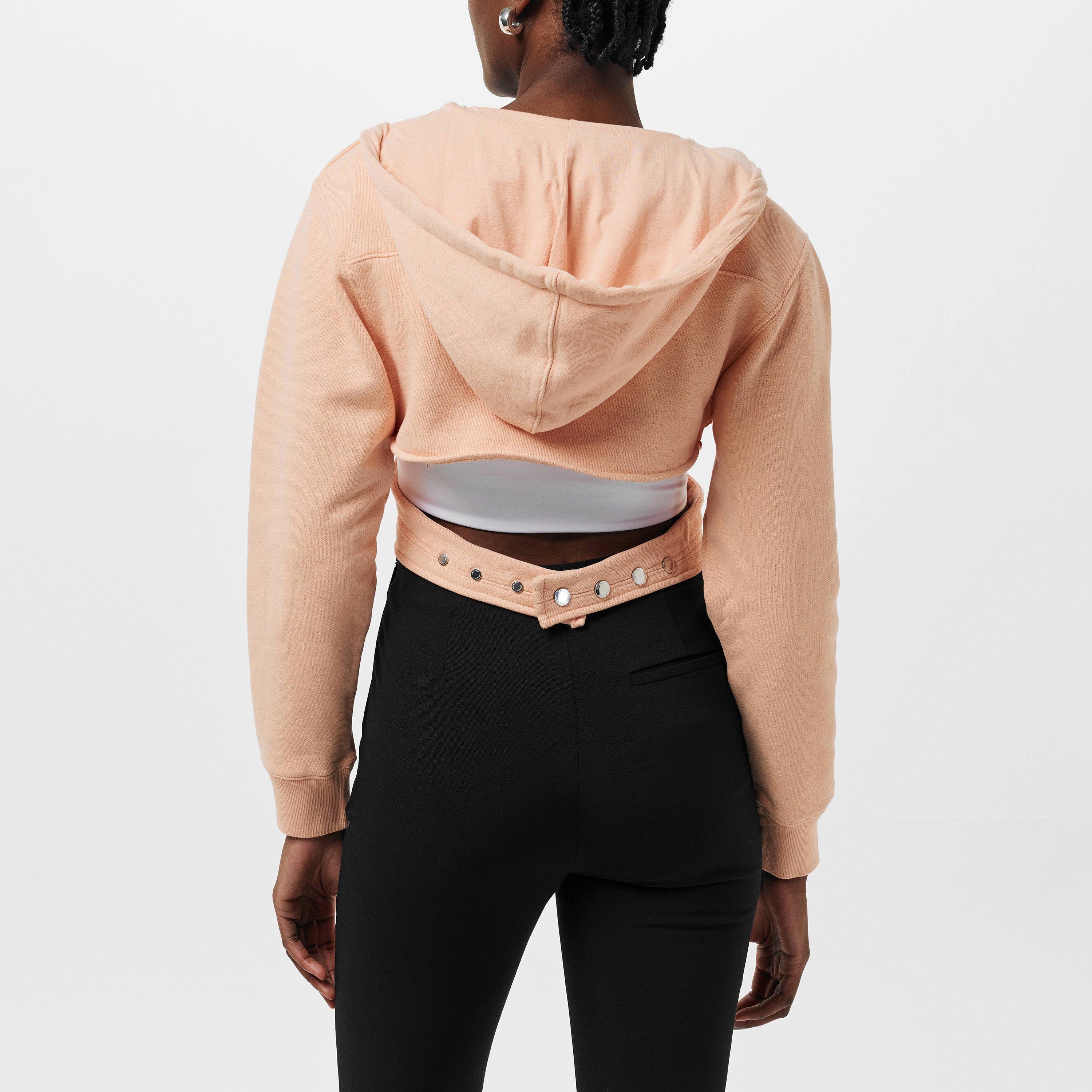Salmon Pink - Ambush - Wrap Cropped Hoodie - 4