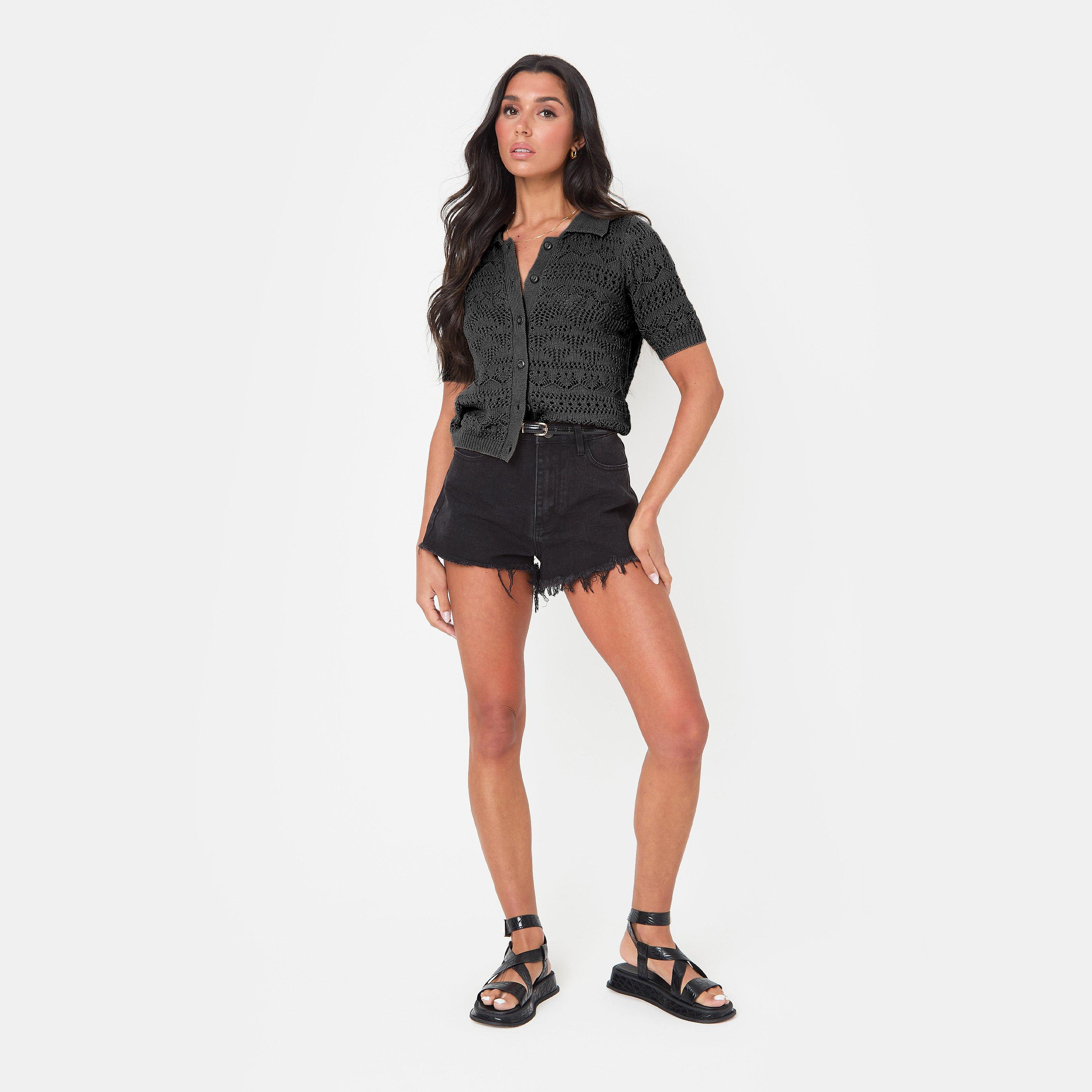 Black - I Saw It First - Boho Crochet Lace Top - 1