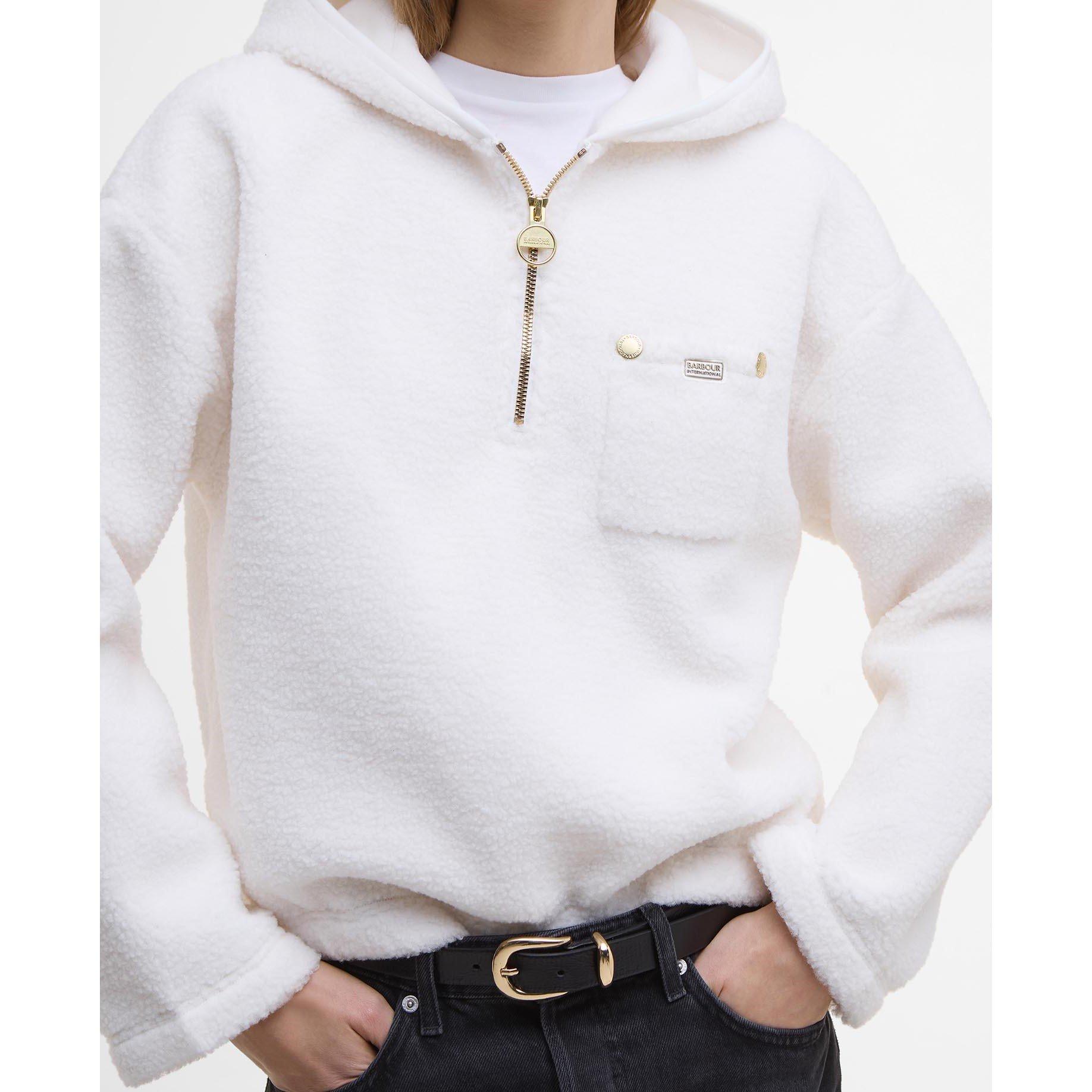 Off White - Barbour International - Lola Fleece Hoodie Womens - 4