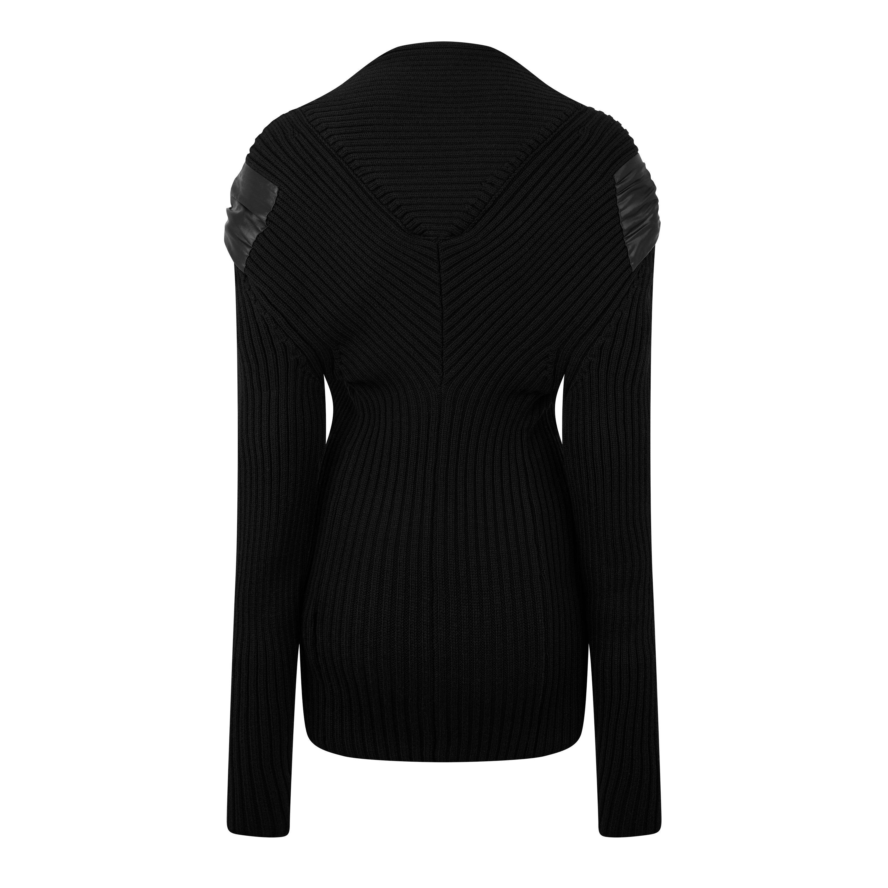 Nero - Bottega Veneta - Women's Structured Textured Knitted Jumper Dress - 2